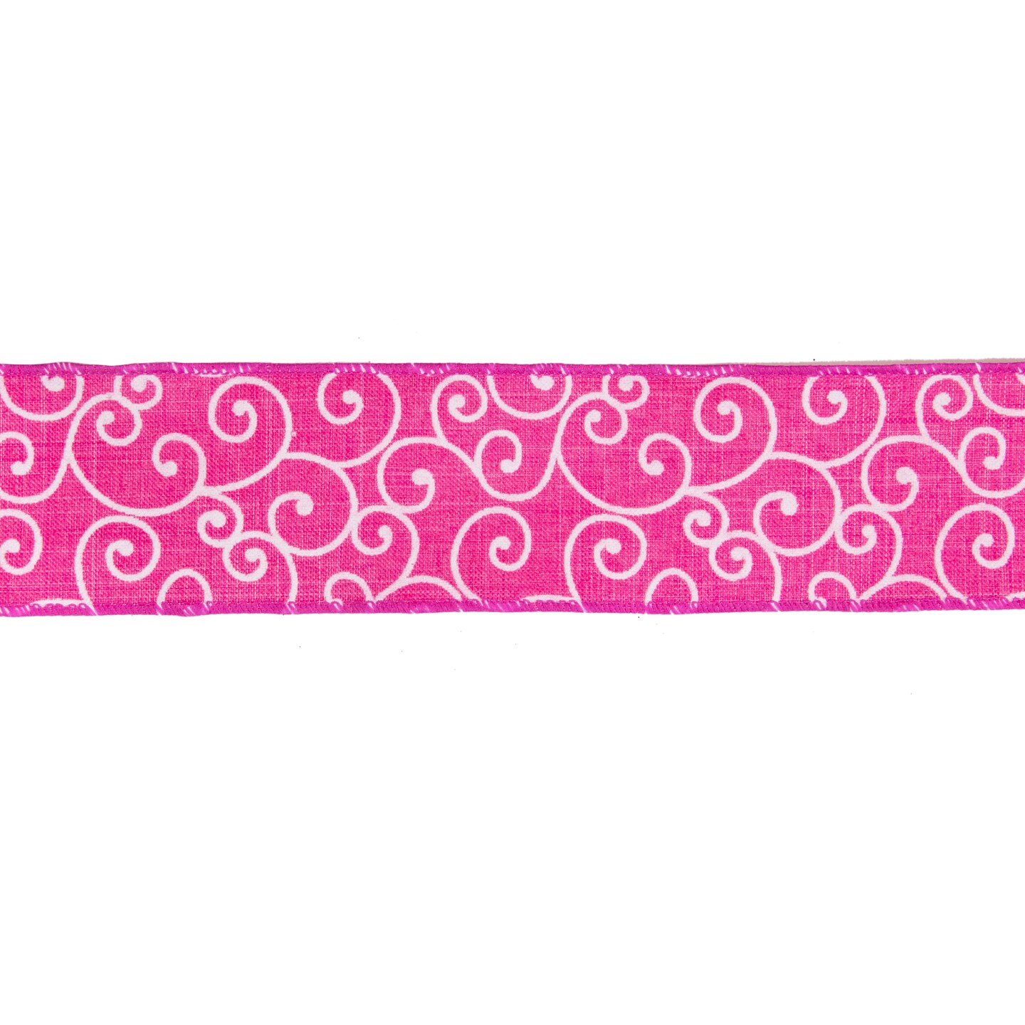 Northlight Pink and White Swirl Wired Spring Craft Ribbon 2.5&#x22; x 10 Yards