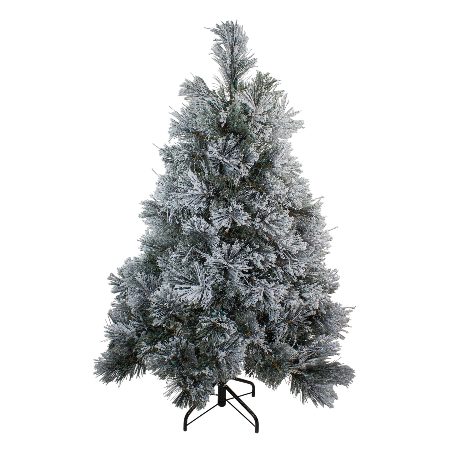 Northlight 4.5&#x27; Flocked Black Spruce Artificial Christmas Tree - Unlit