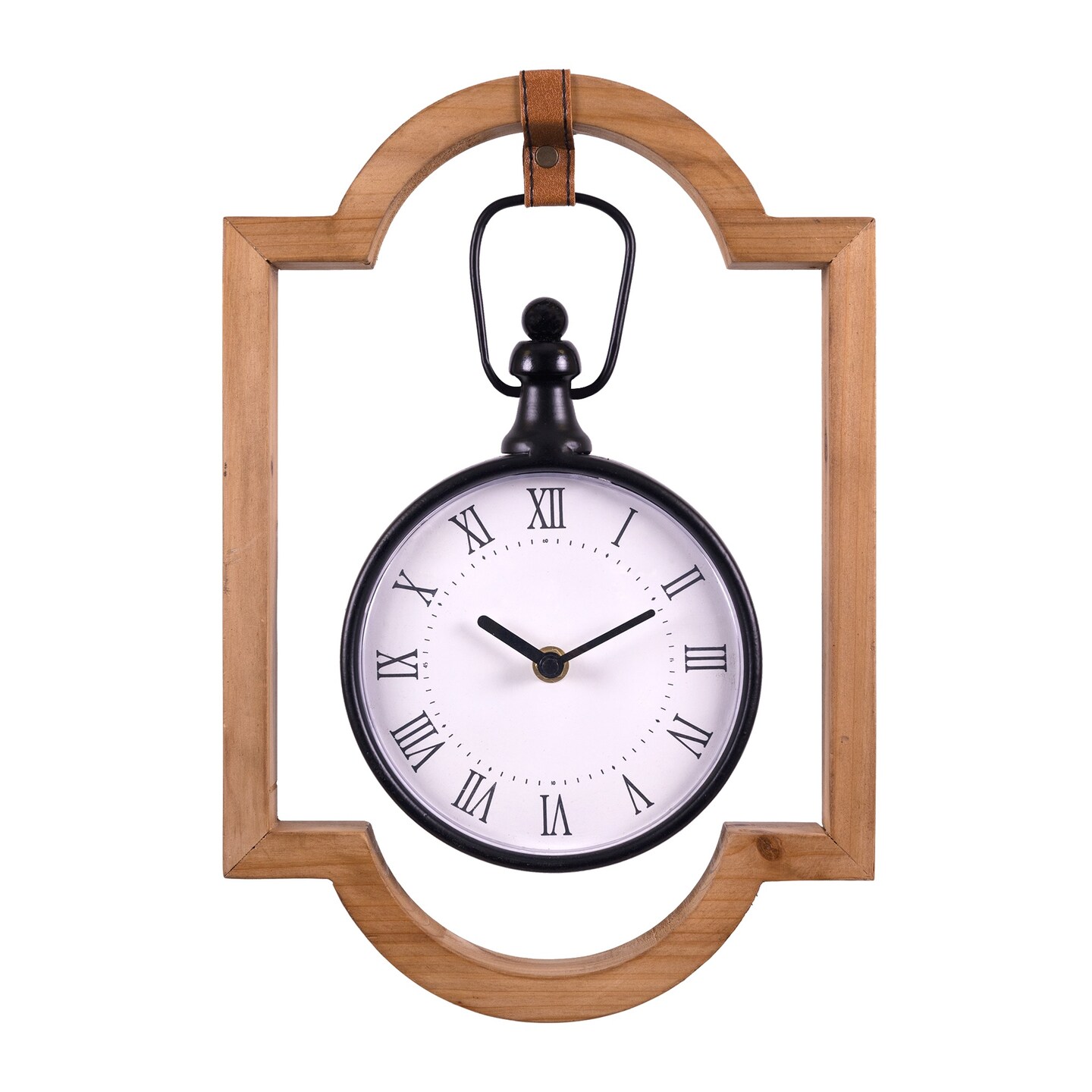 Contemporary Home Living 14" Brown Farmhouse Wall Clock | Michaels