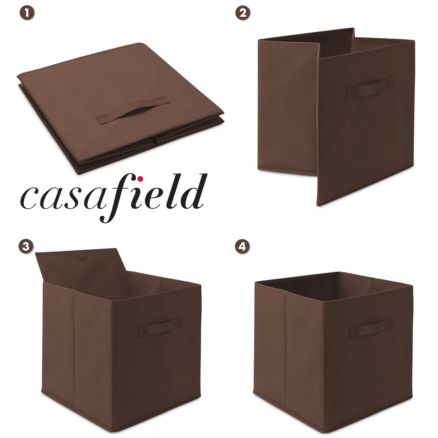Casafield Set of 12 Collapsible Fabric Cube Storage Bins - Foldable Cloth Baskets for Shelves, Cubby Organizers &#x26; More