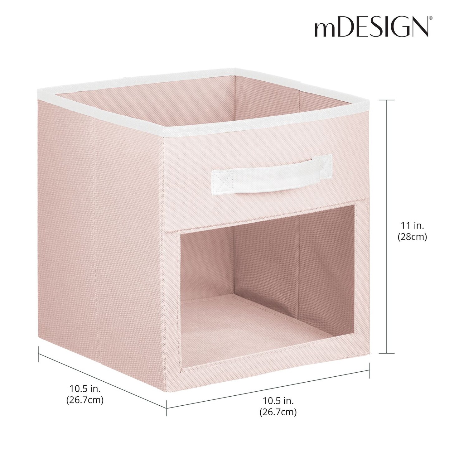 mDesign Fabric Baby Nursery Storage Cube with Front Window