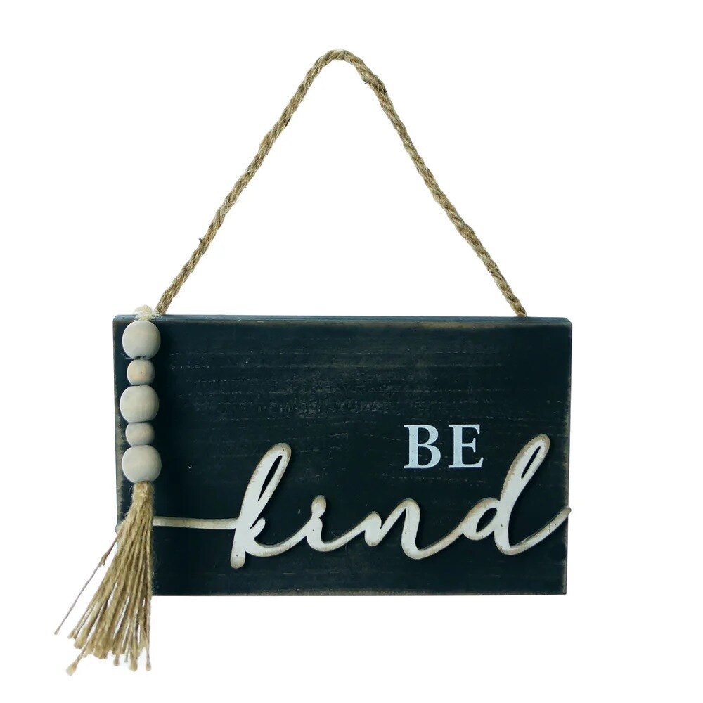 Creative Design 10&#x22; Black and White Antique Rectangular &#x22;Be Kind&#x22; Wall Sign