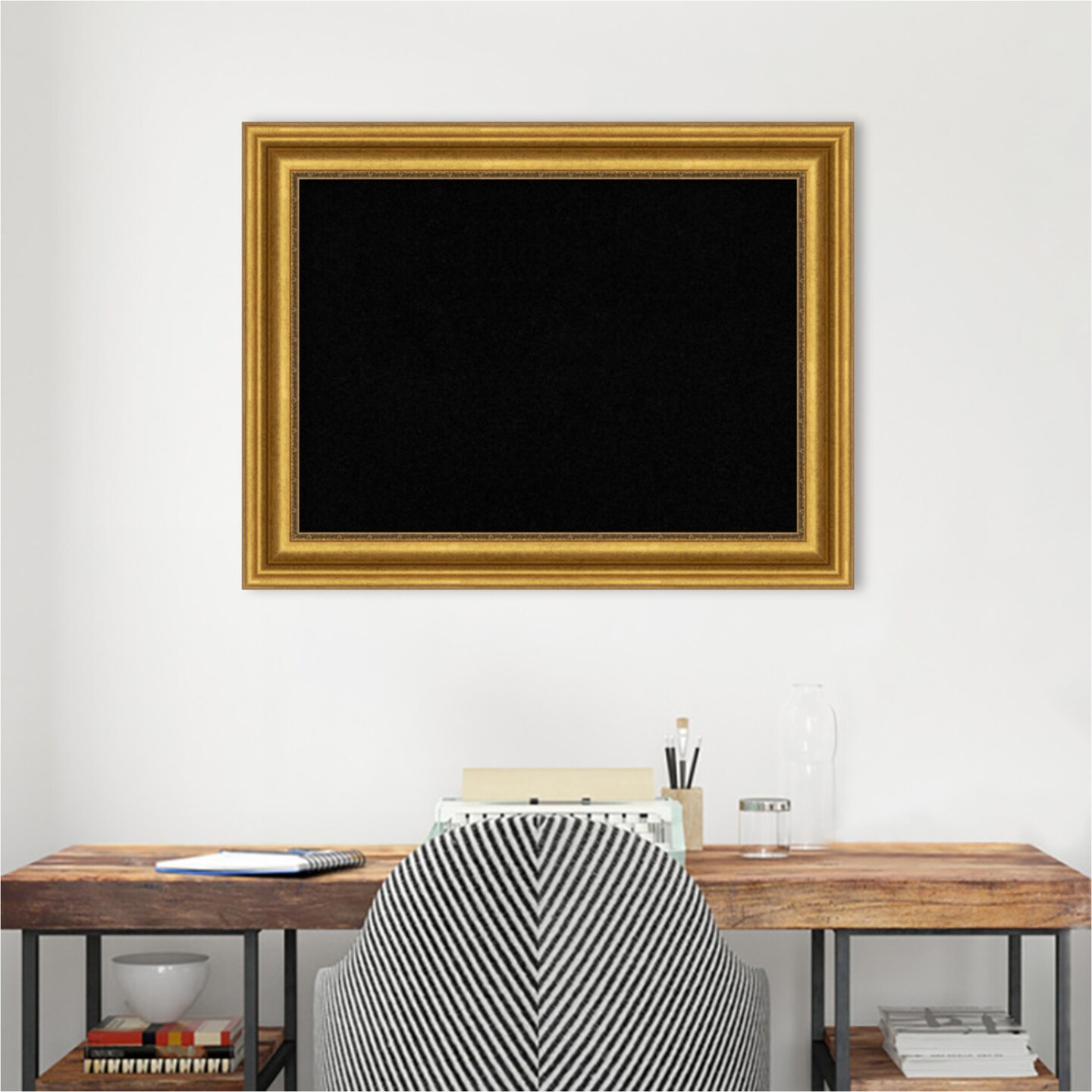Parlor Framed Corkboard, Black Cork