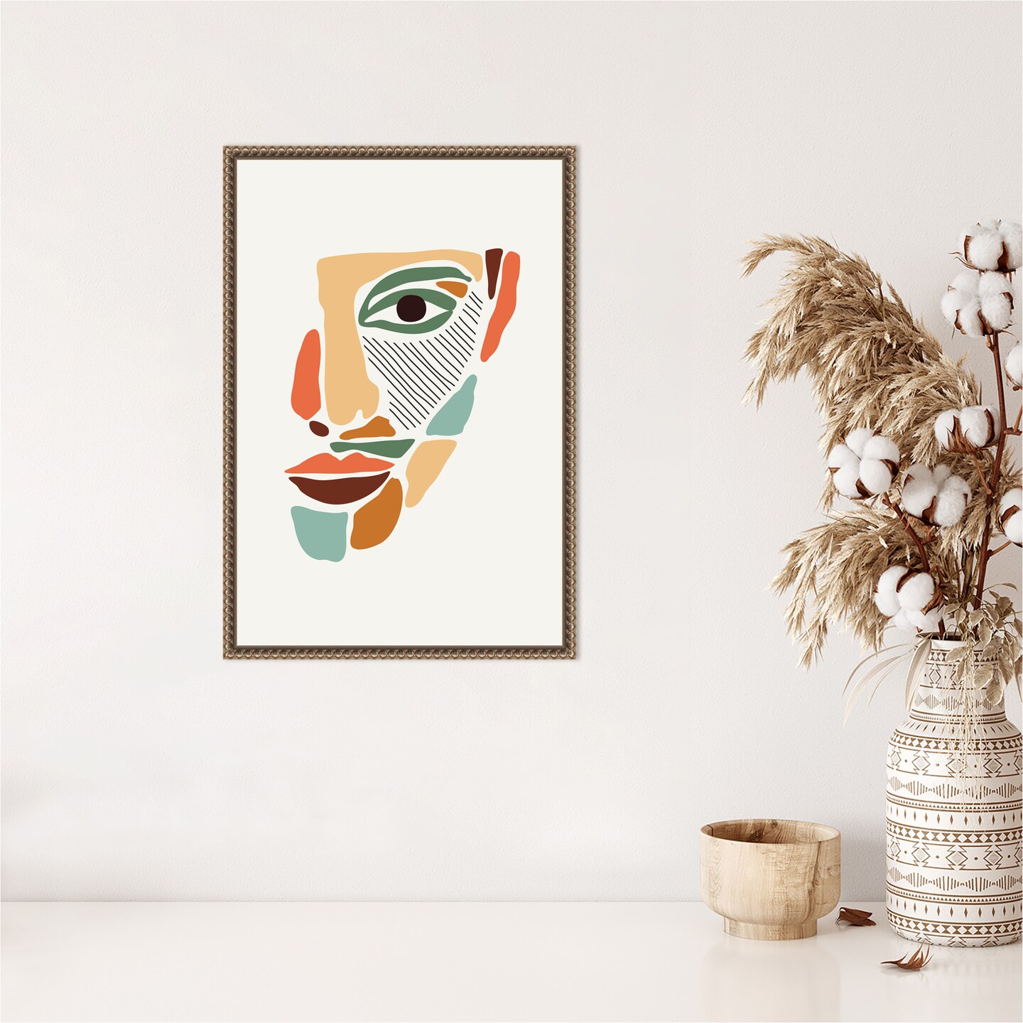 Color Abstract Faces #2 by Jay Stanley Framed Canvas Wall Art