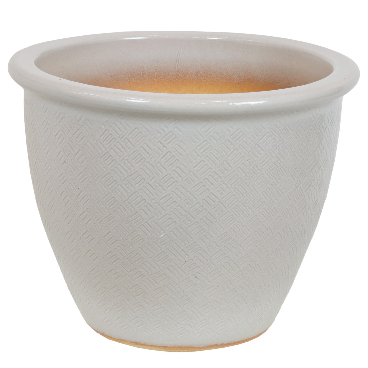 Sunnydaze 15 In Ocean Villa High-Fired Glazed Ceramic Planter - Pearl