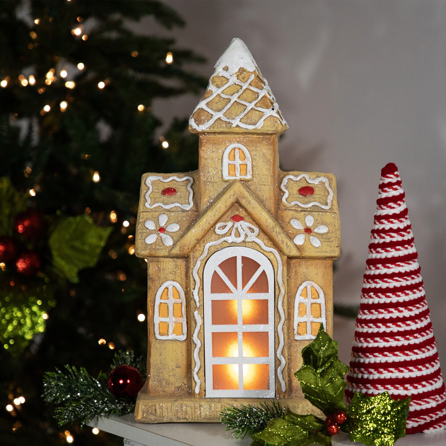 Northlight LED Lighted Gingerbread House with Icing Accents Christmas Decoration - 16&#x22;