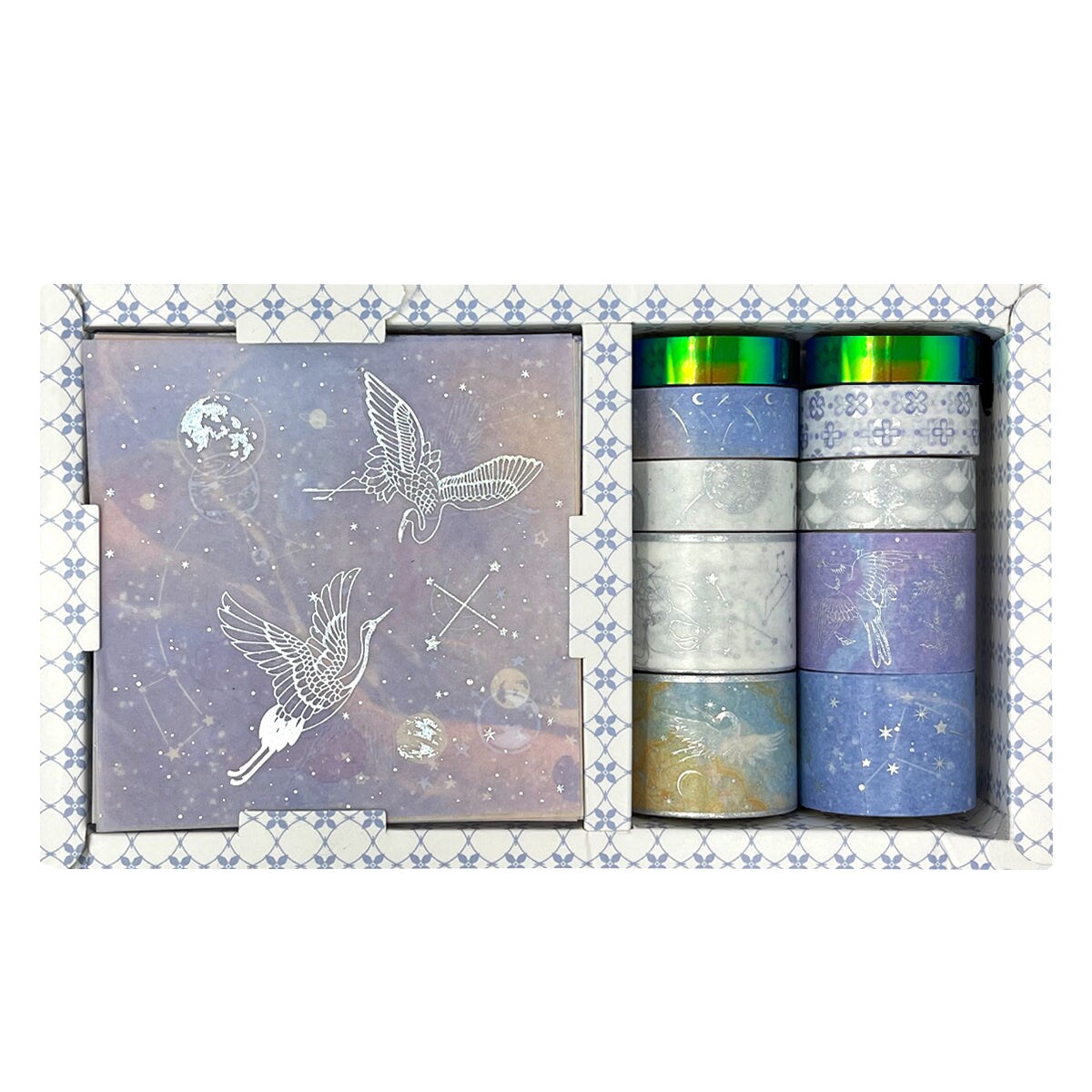 Wrapables Decorative Gold Foil Washi Tape and Sticker Set for Stationery, Diary, Card Making (10 Rolls & 10 Sheets)