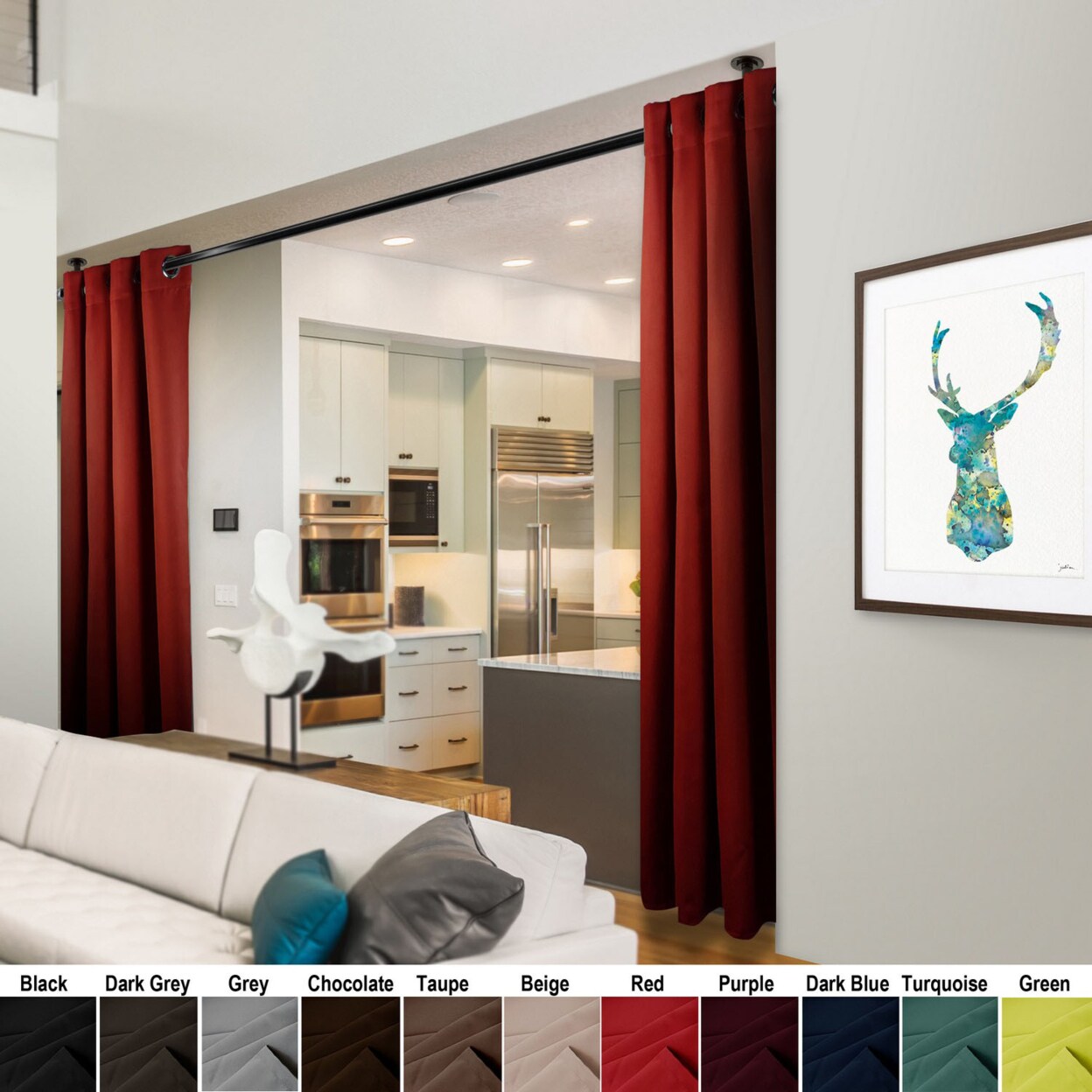 Rod Desyne Premium Heavy Duty Room Divider Curtain Or Patio Curtain With Grommet 1 Panel - Red 150&#x22; X 108&#x22;
