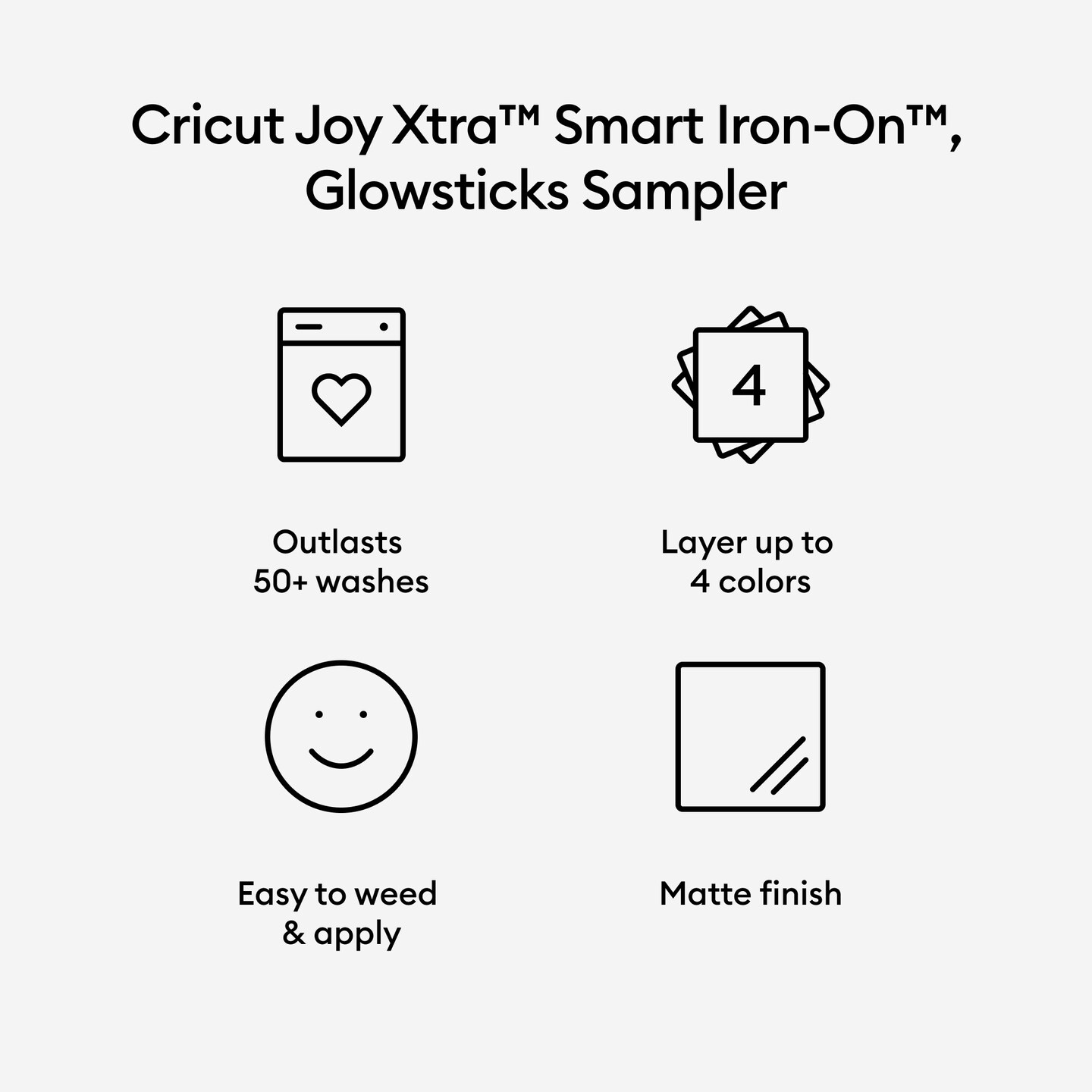 Cricut Joy Xtra Smart Iron-On Sampler- Glow Sticks