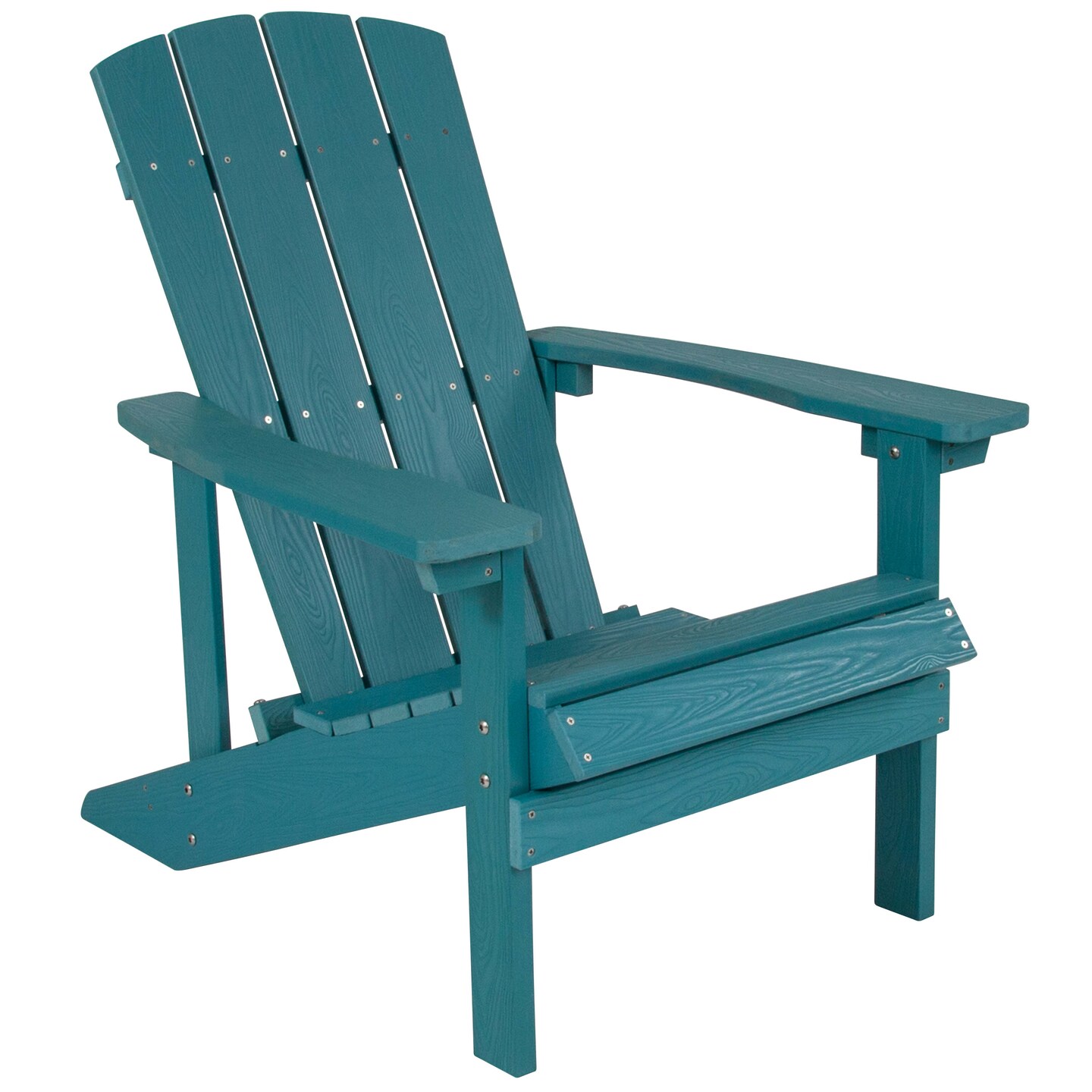 Merrick Lane Riviera Azure Adirondack Patio Chairs With Vertical Lattice Back And Weather Resistant Frame