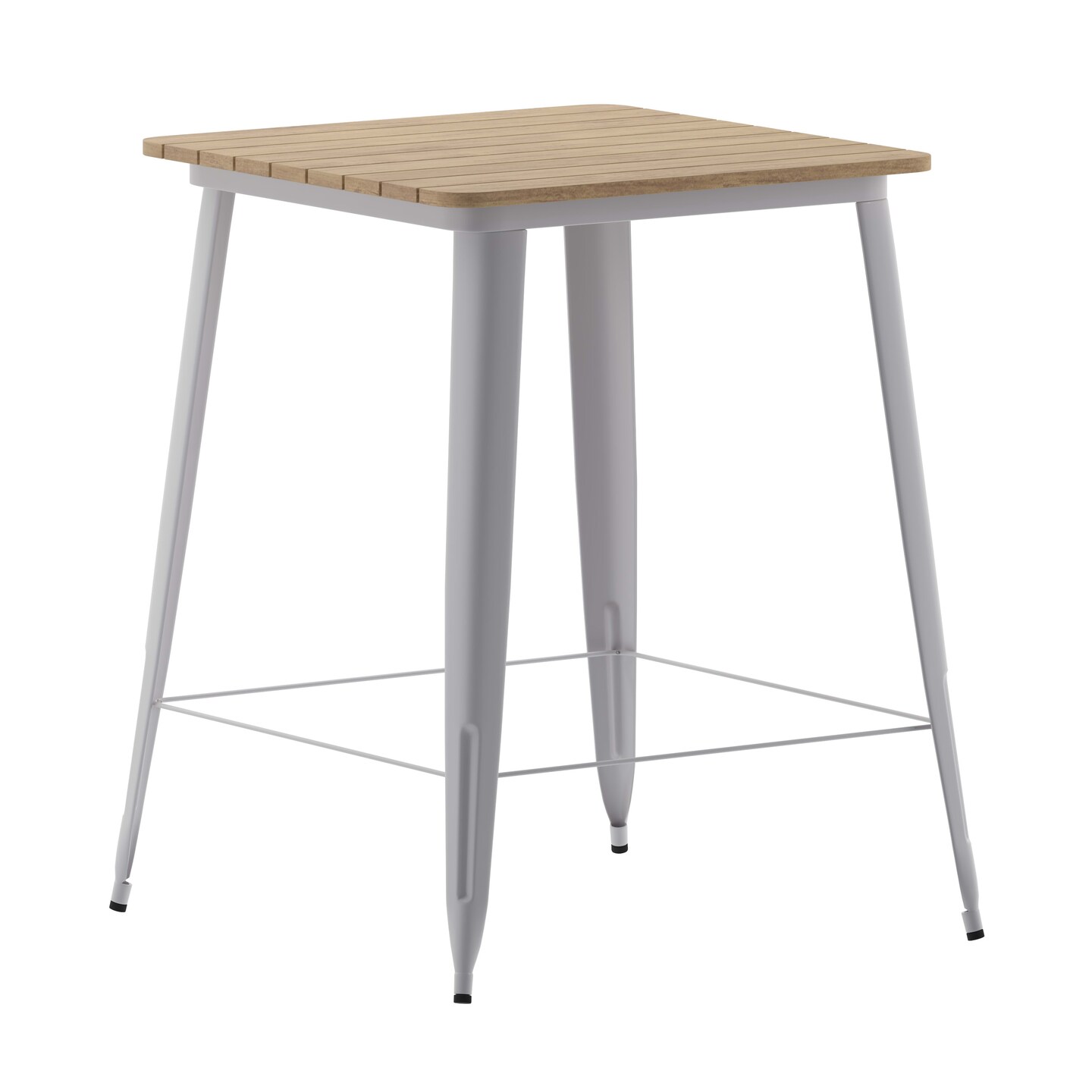 Merrick Lane Dryden Indoor/Outdoor Bar Top Table, 31.5" Square All Weather Poly Resin Top with Steel base