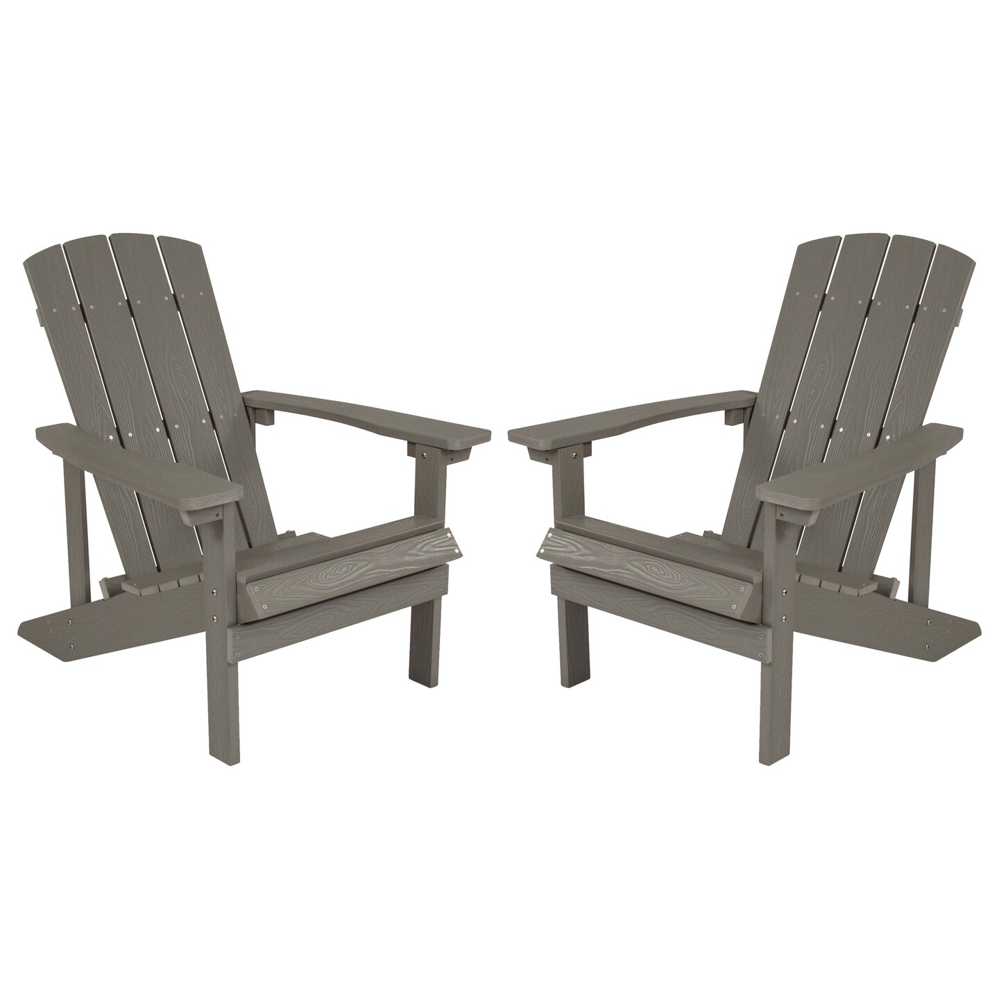 Merrick Lane Set of 2 Riviera Adirondack Patio Chairs With Vertical Lattice Back And Weather Resistant Frame