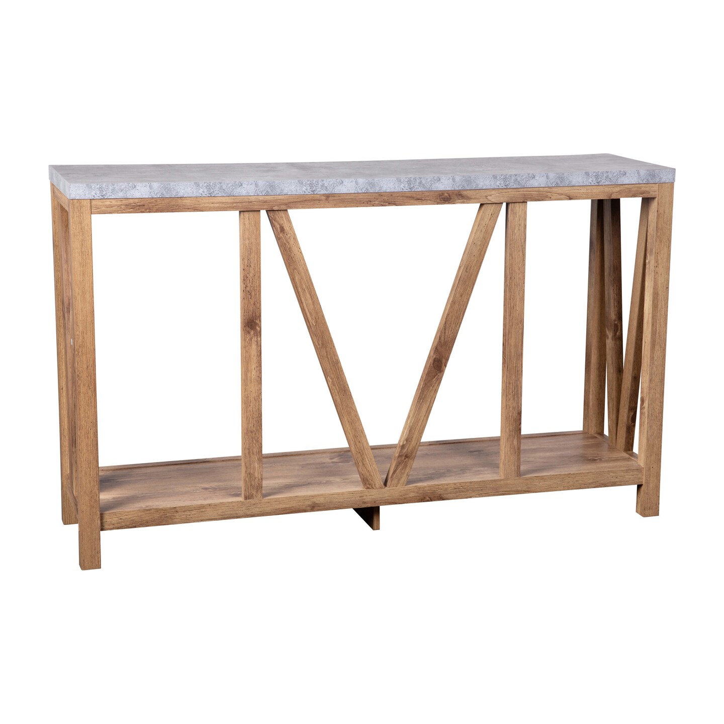 Merrick Lane Erikson Modern Farmhouse Engineered Wood Sofa Table with Wood Bracing and Lower Shelf