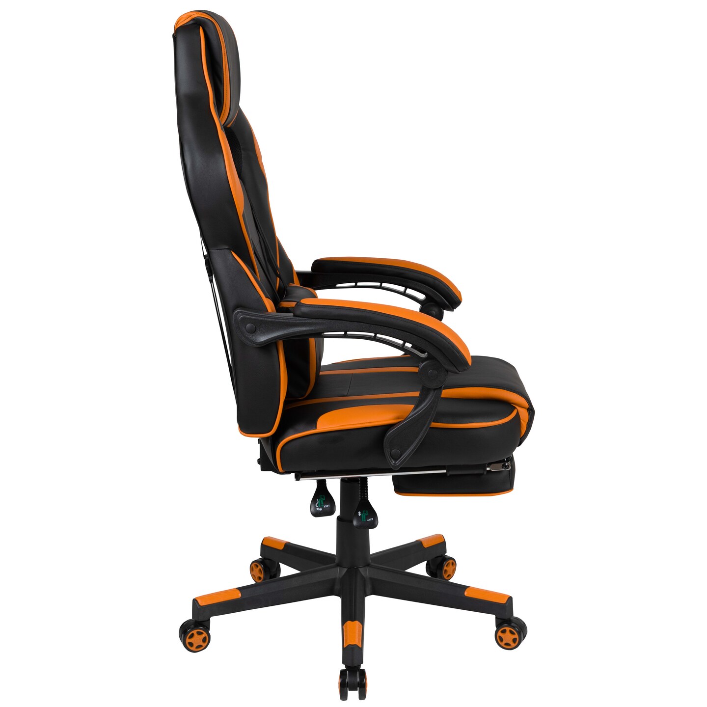Emma and Oliver Ergonomic Gaming Chair -Recline Back/Arms, Footrest, Massaging Lumbar