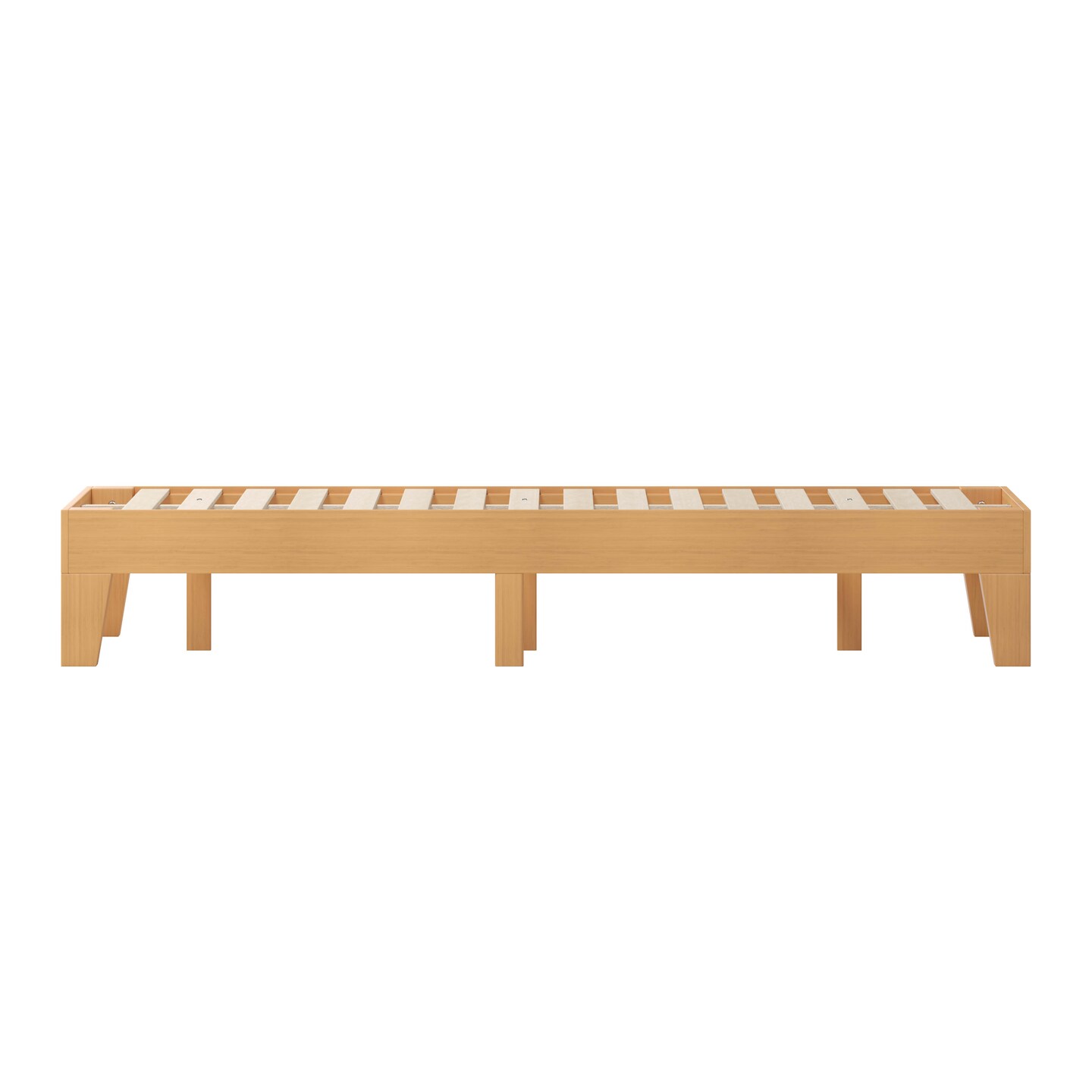 Merrick Lane Eduardo Platform Bed Frame, Solid Wood Platform Bed Frame With Slatted Support, No Box Spring Needed
