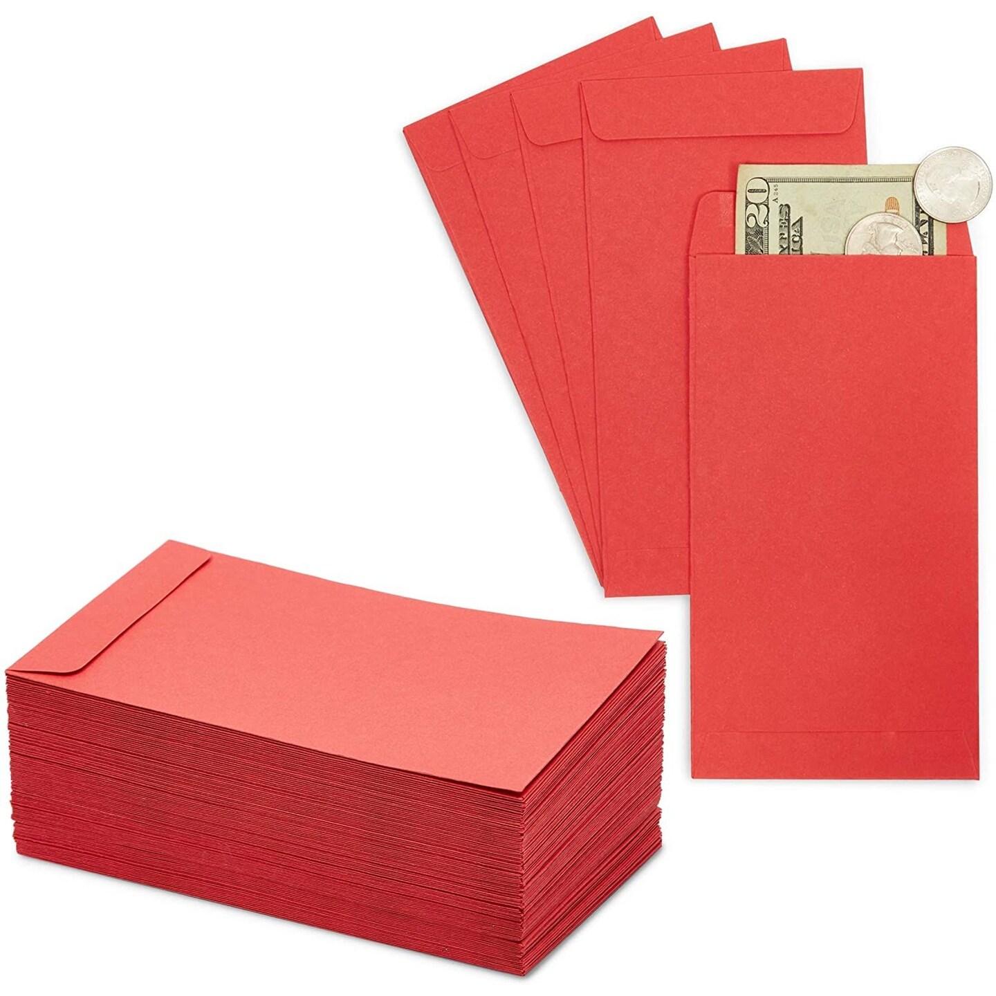  100 Pack Small Coin Envelopes Self-Adhesive Kraft