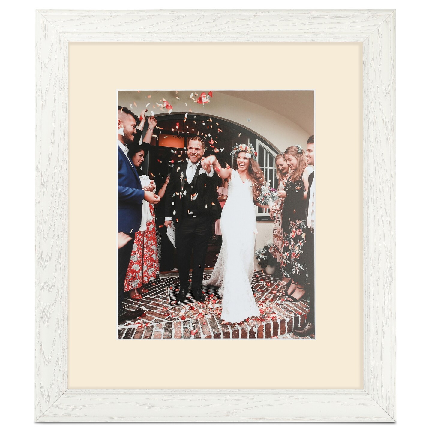 ArtToFrames 18x24" Matted Picture Frame with 14x20" Single Mat Photo Opening Framed in 1.25" White and 2" Mat (FWM-4098-18x24)