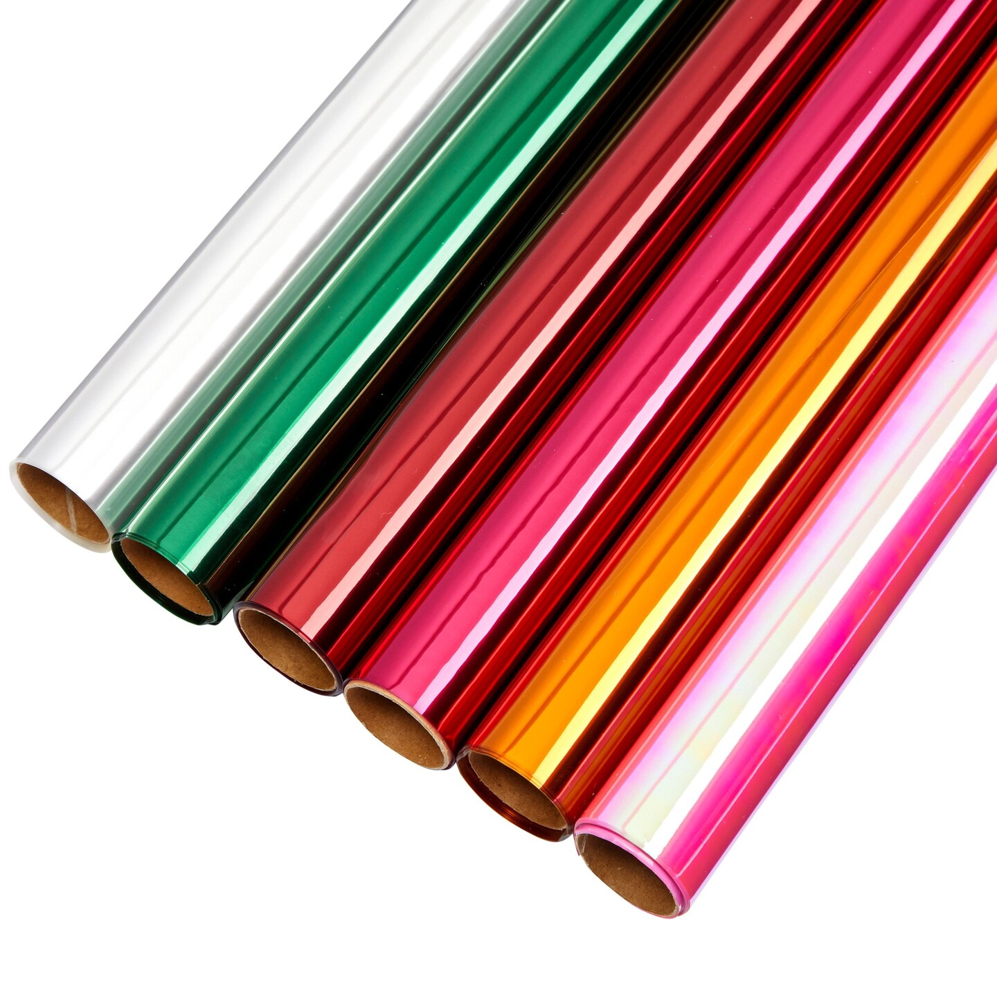 6 Roll Cellophane Wrap - 6 Color Transparent Colored Wrapping Paper for Gift Baskets, Treats, Crafts (17 Inch x 10 Feet)