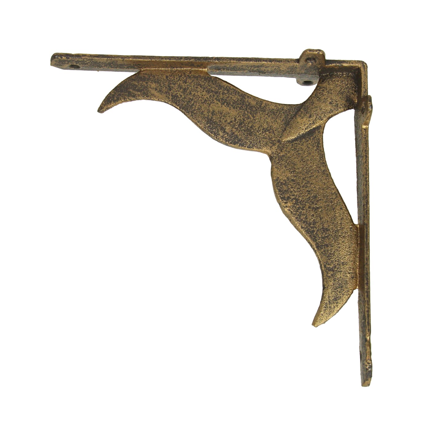 Set of 2 Cast Iron Whale Tail Wall Bracket Shelf Decor