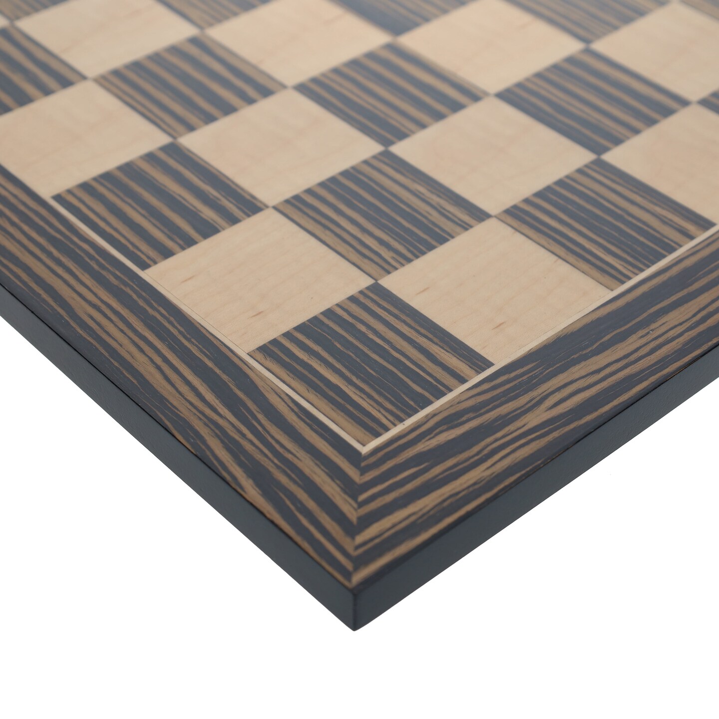 WE Games Deluxe Chess Board, Zebra &#x26; Natural Wood - 15 in