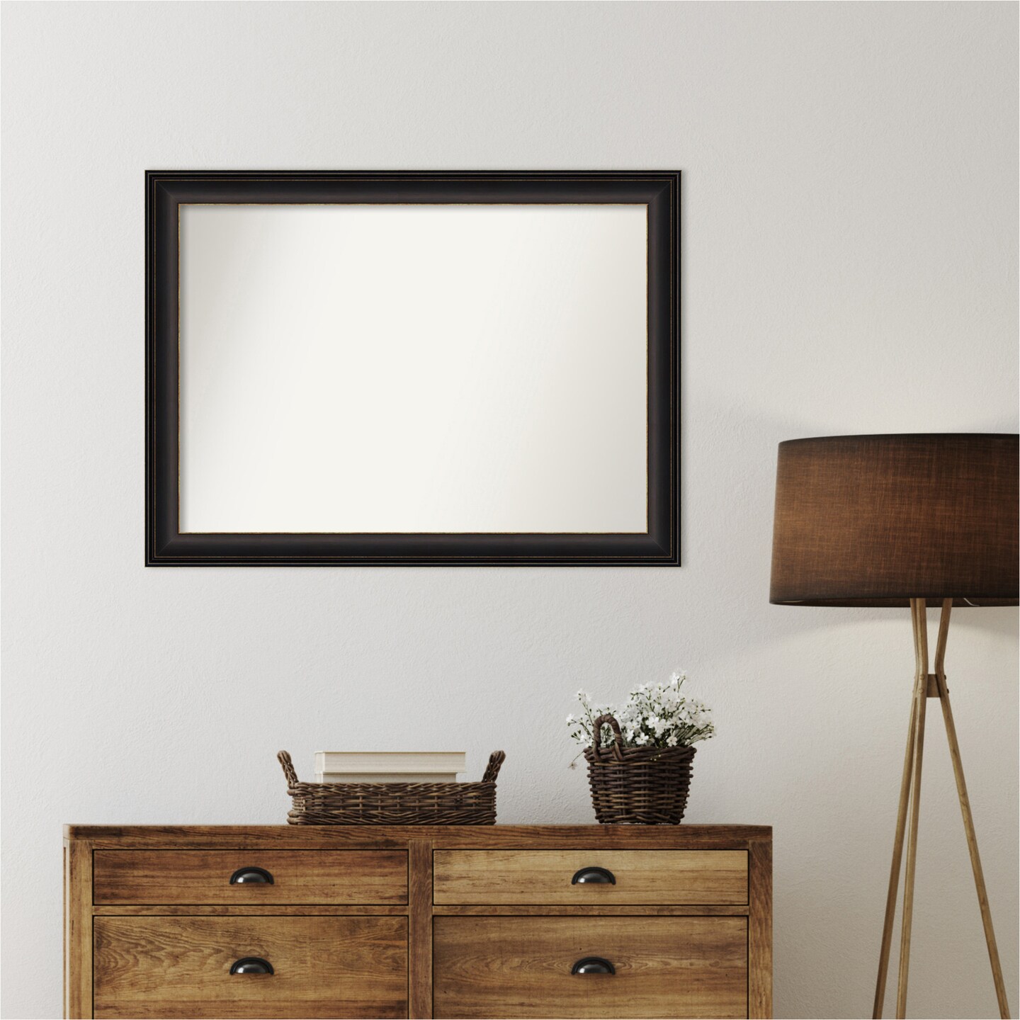 Trio Oil Rubbed Bronze Non-Beveled Custom Framed Bathroom Vanity Wall Mirror
