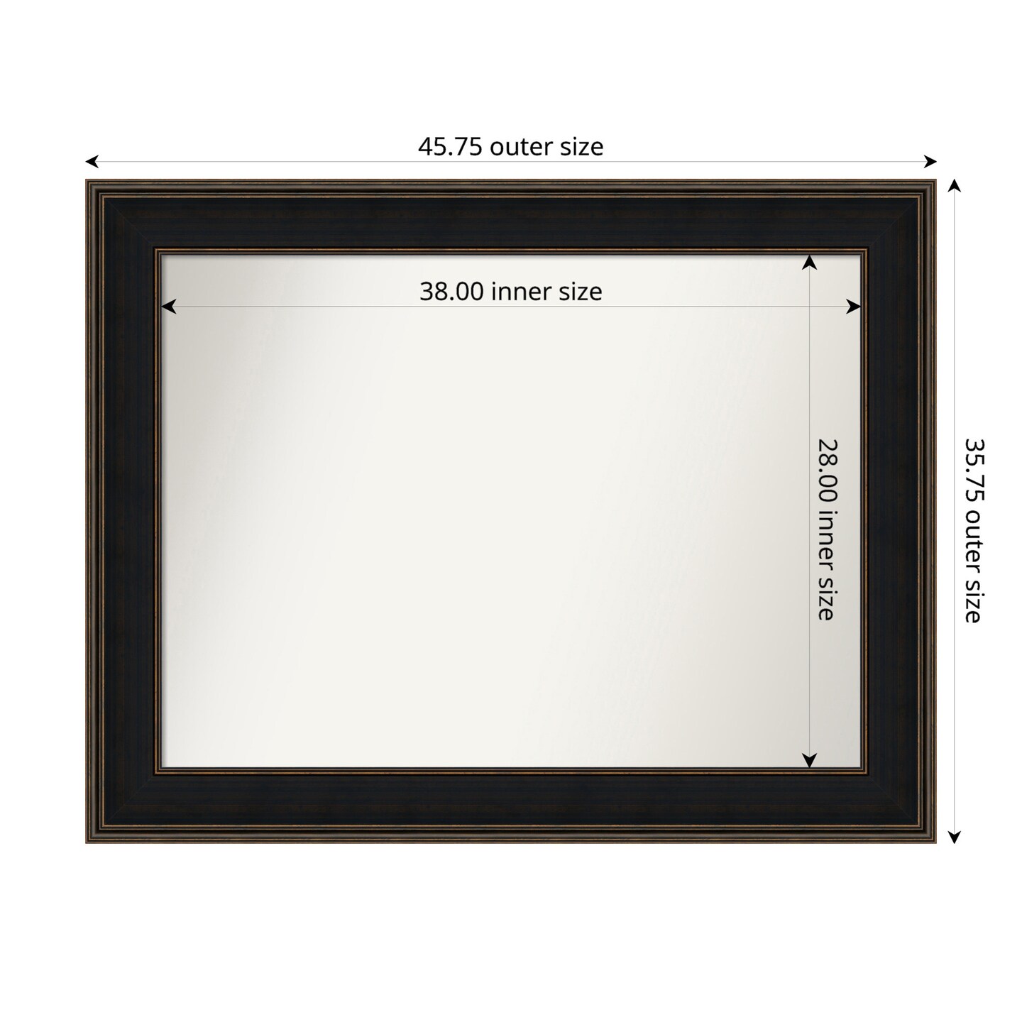 Mezzanine Espresso Non-Beveled Custom Framed Bathroom Vanity Wall Mirror