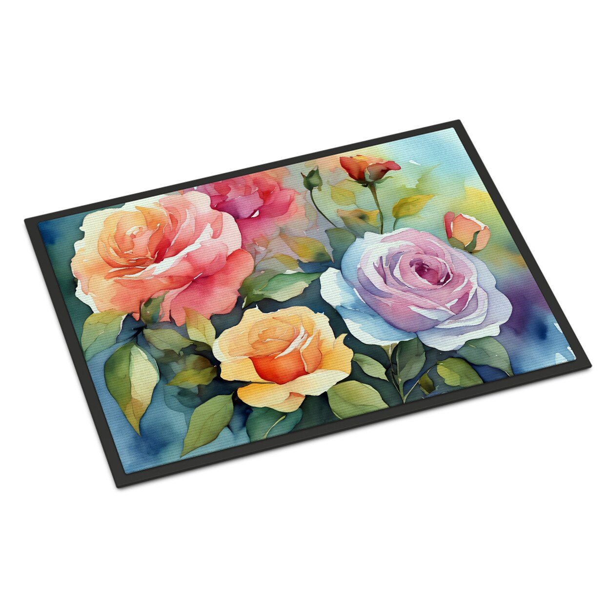 Caroline&#x27;s Treasures Roses in Watercolor Indoor or Outdoor Mat 24x36 DAC1608