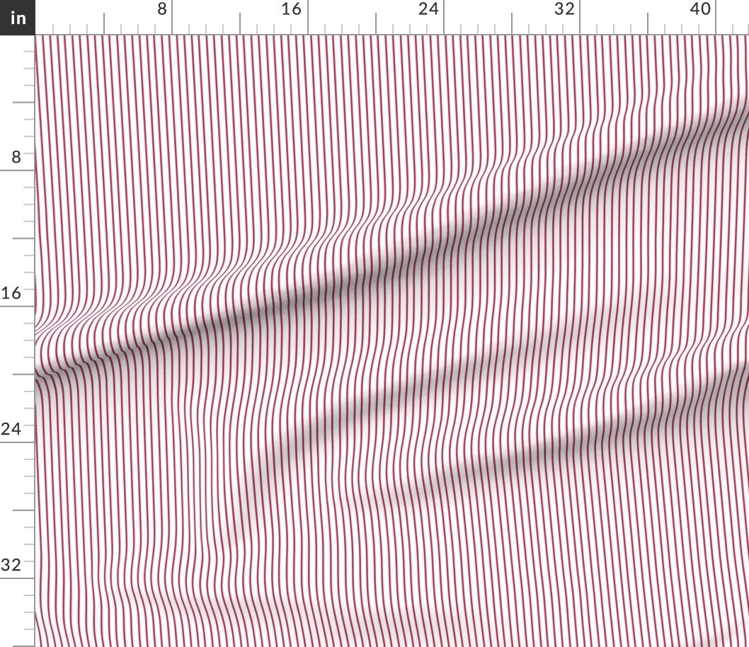 Petal Signature Cotton by the Yard or Fat Quarter Dark Pink Stripes Small Scale Graphic Lines Simple Modern Custom Printed Fabric by Spoonflower