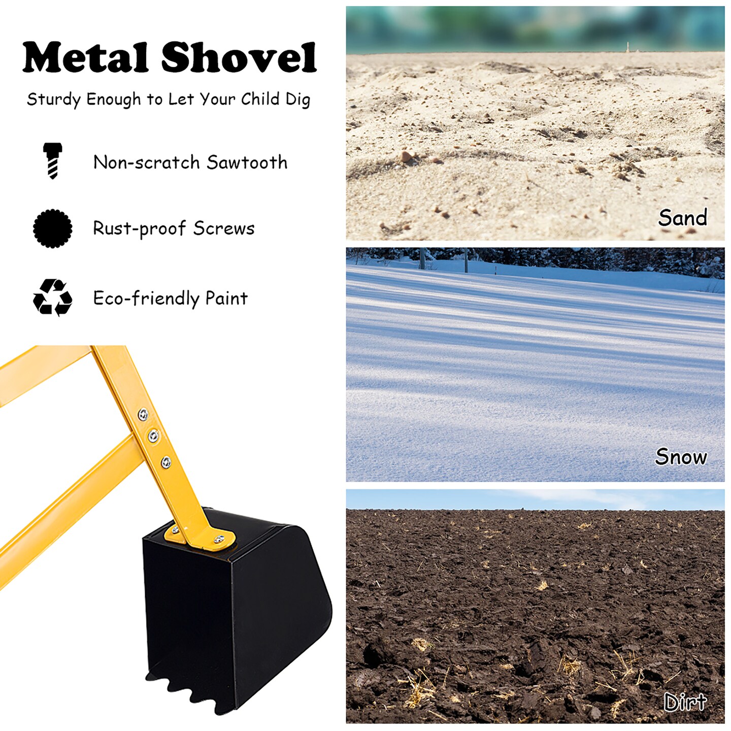 Costway Heavy Duty Kid Ride-on Sand Digger Digging Scooper Excavator for Sand Toy