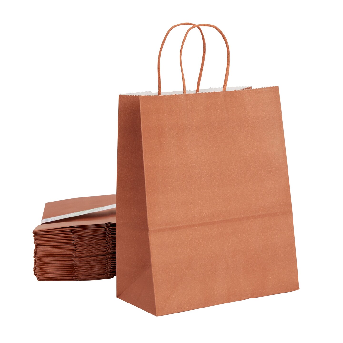 Brown Gift Bags with Handles 8x4x10 Inch Small Kraft Paper Shopping Bags 25  pack