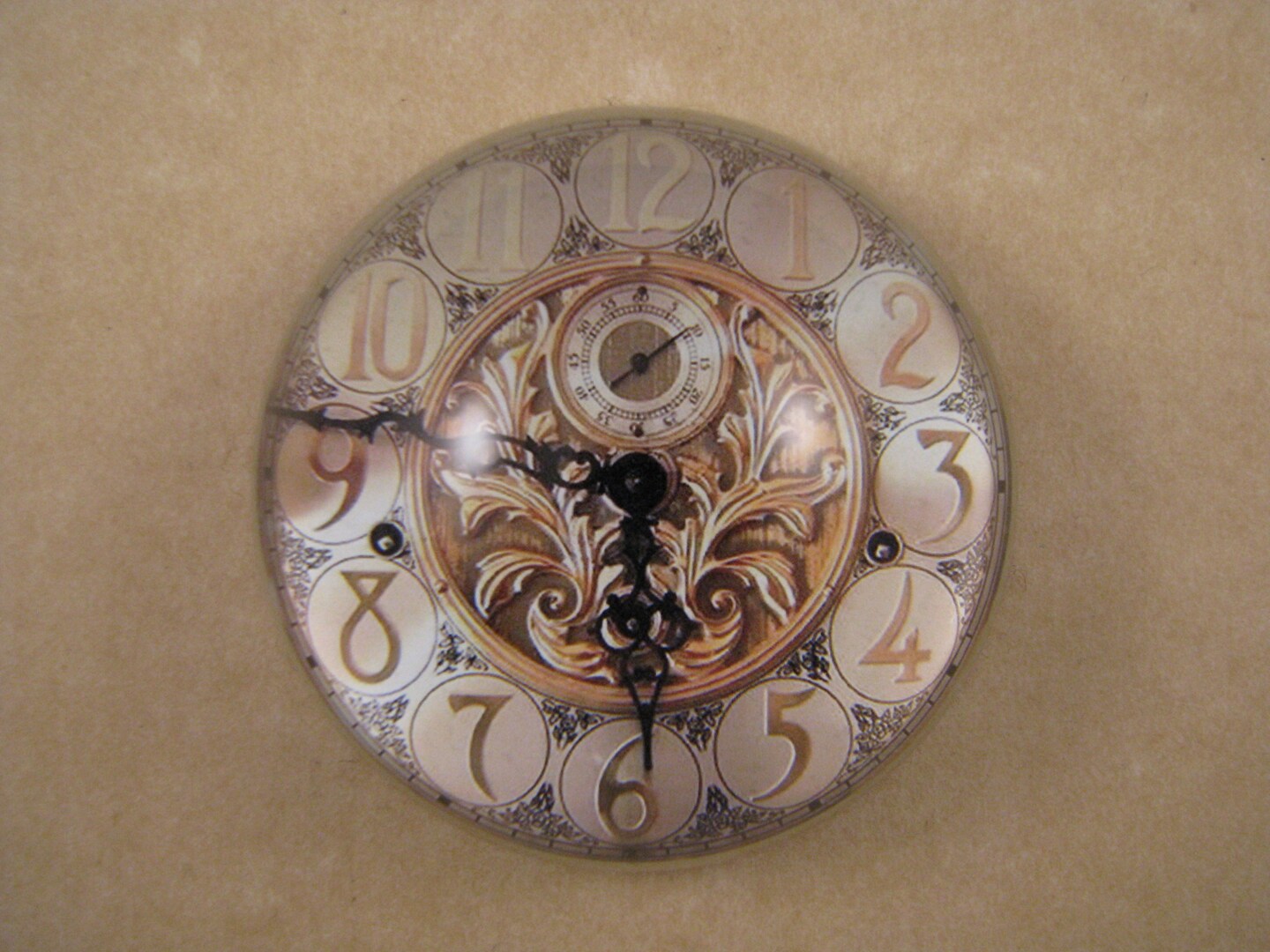 Grandfather Clock Face, Clock Paperweight, Clock Dome, Medium Glass ...