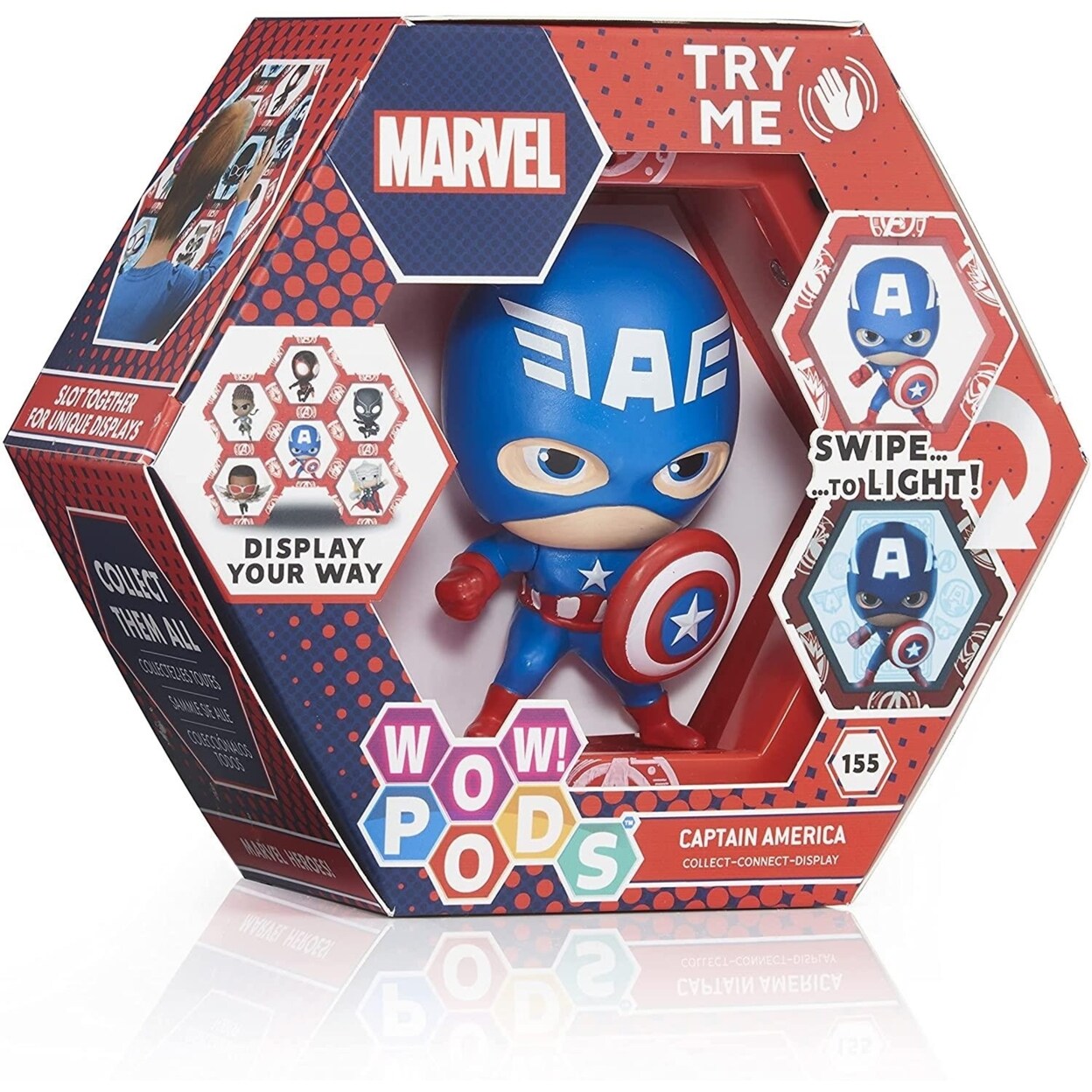 WOW Pods Avengers Captain America Light-Up Figure Marvel Superhero