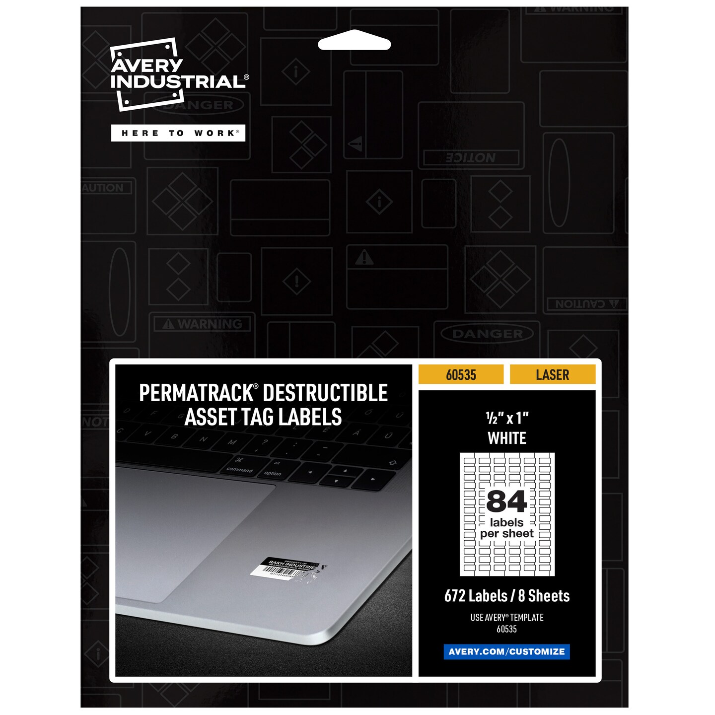 Avery PermaTrack Destructible Asset Tag Labels, 1/2" x 1", 672 Asset Tags (60535)
