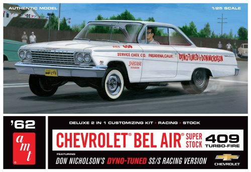 Round2  44951 1962 Chevy Bel Air Don Nicholson Super Stock Race Car (2 in 1) Plastic Model