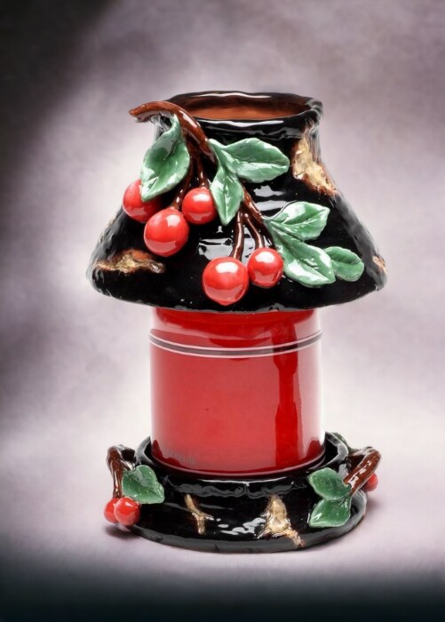 Ceramic Large Cherry Candle Holder (Candle NOT Included), Home Décor, Gift for Her, Gift for Mom, Farmhouse Décor, Nature Lover Gift