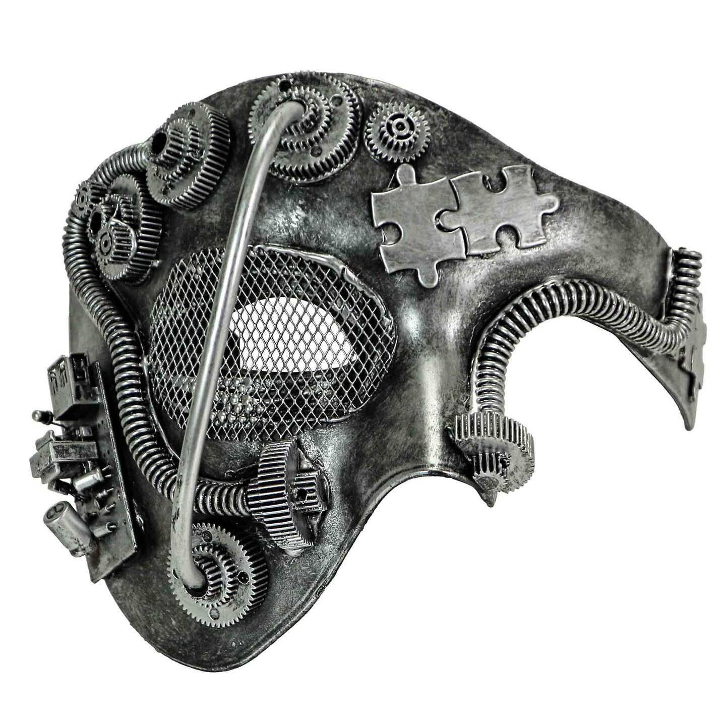 Metallic Steampunk Phantom Half Face Masquerade Mask