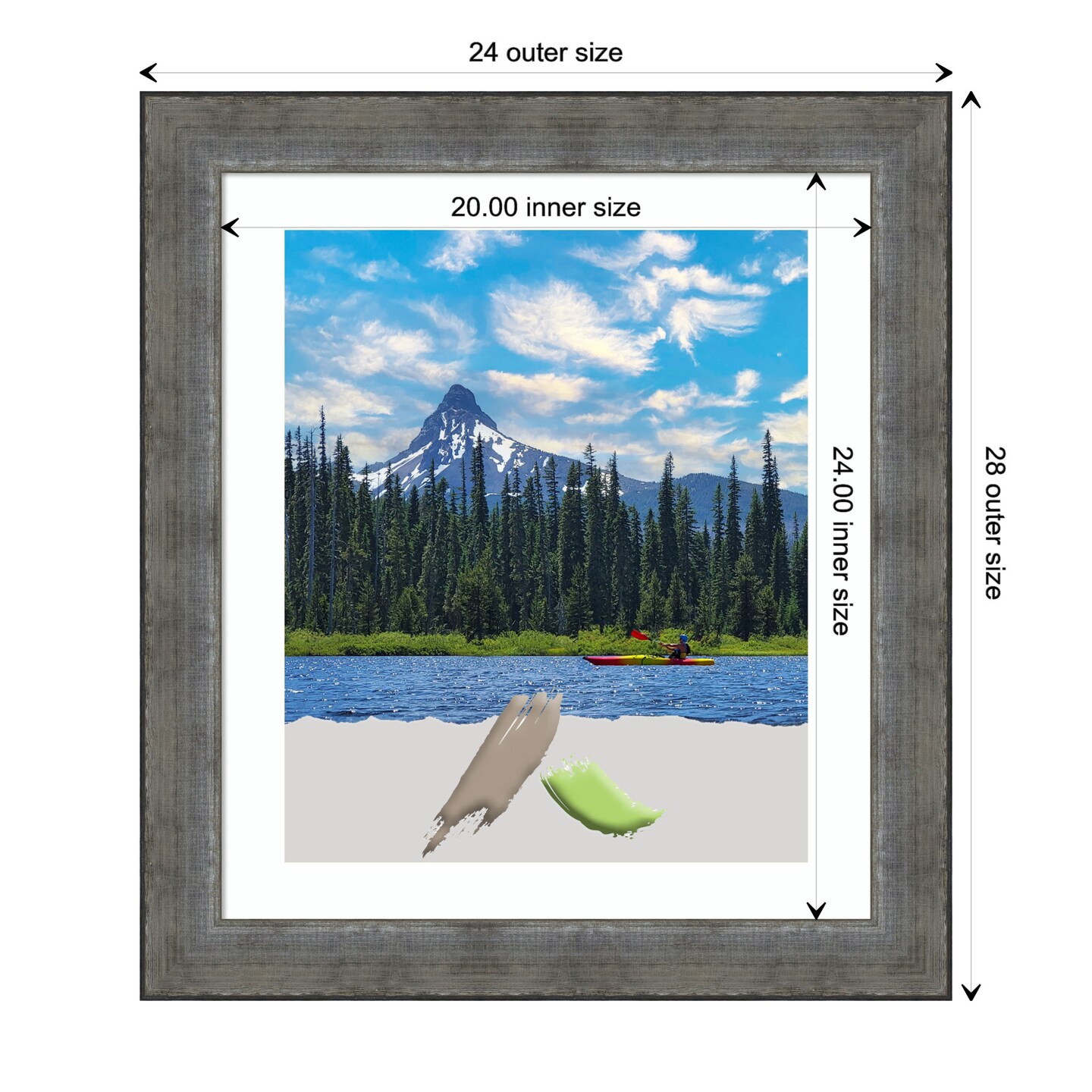Forged Pewter Wood Picture Frame, Photo Frame, Art Frame