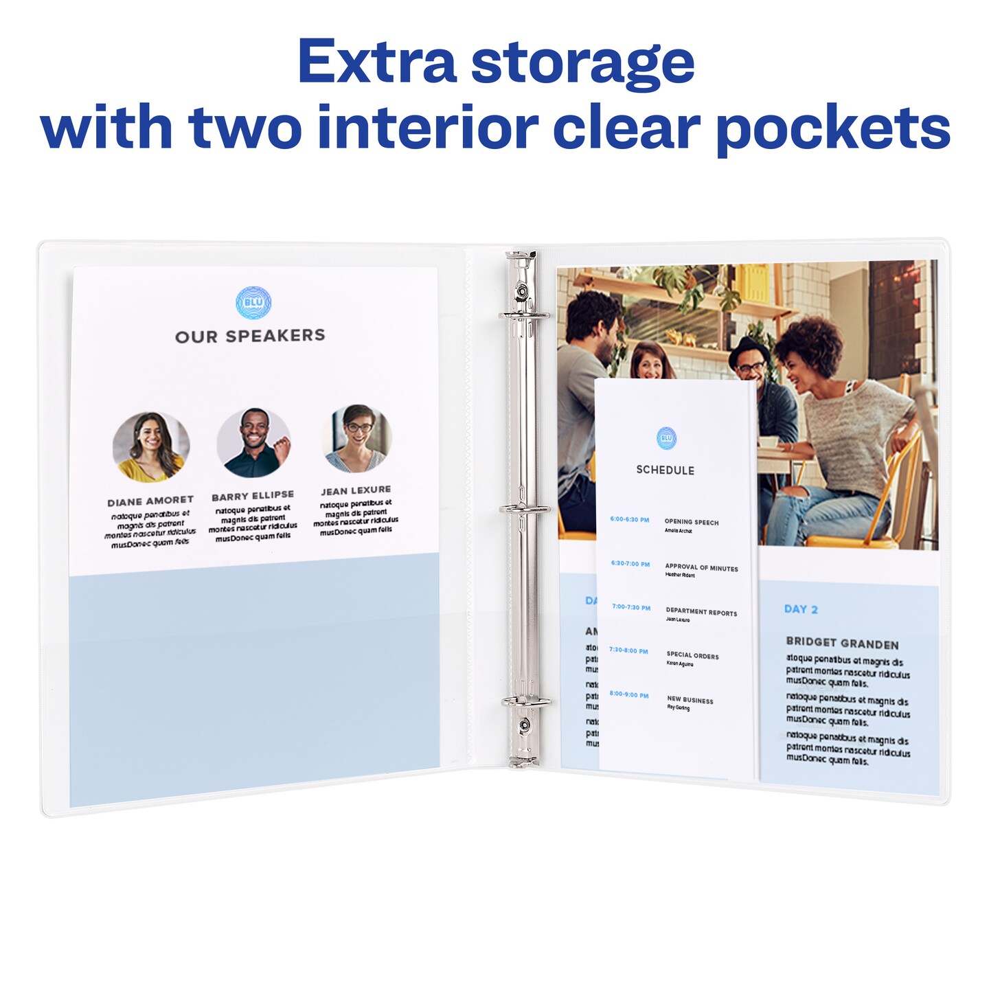 Avery Heavy-Duty View 3 Ring Binders, 0.5" One Touch Slant Rings, 4 White Binders (79709)