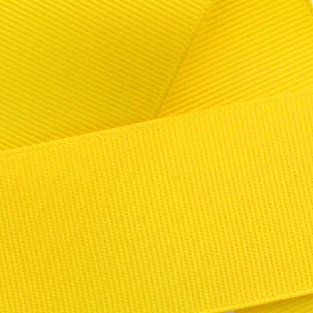 4&#x22; Grosgrain Ribbon Solid 645 Yellow 25yd