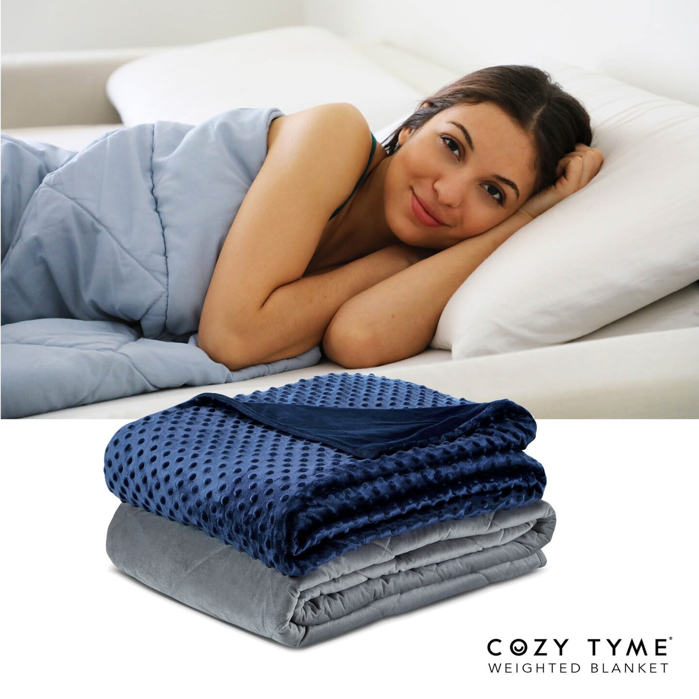 Eshe Weighted Blanket with Dot Velvet Cover