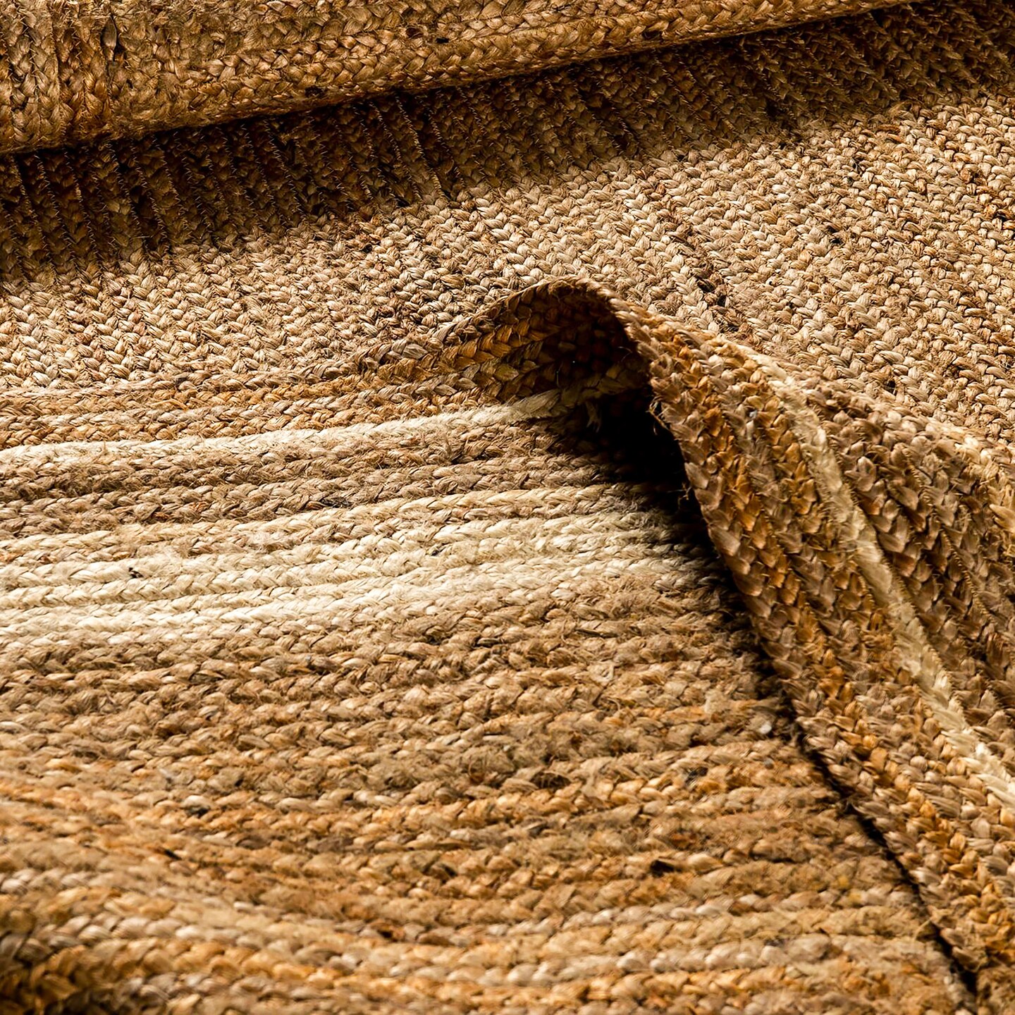 Masada Rugs Braided Design Jute Area Rug