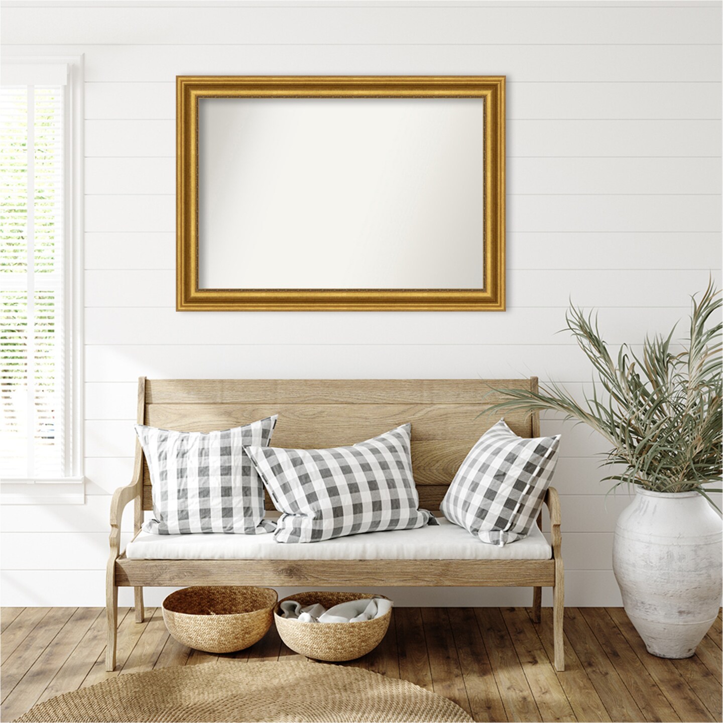 Parlor Gold Non-Beveled Custom Framed Bathroom Vanity Wall Mirror
