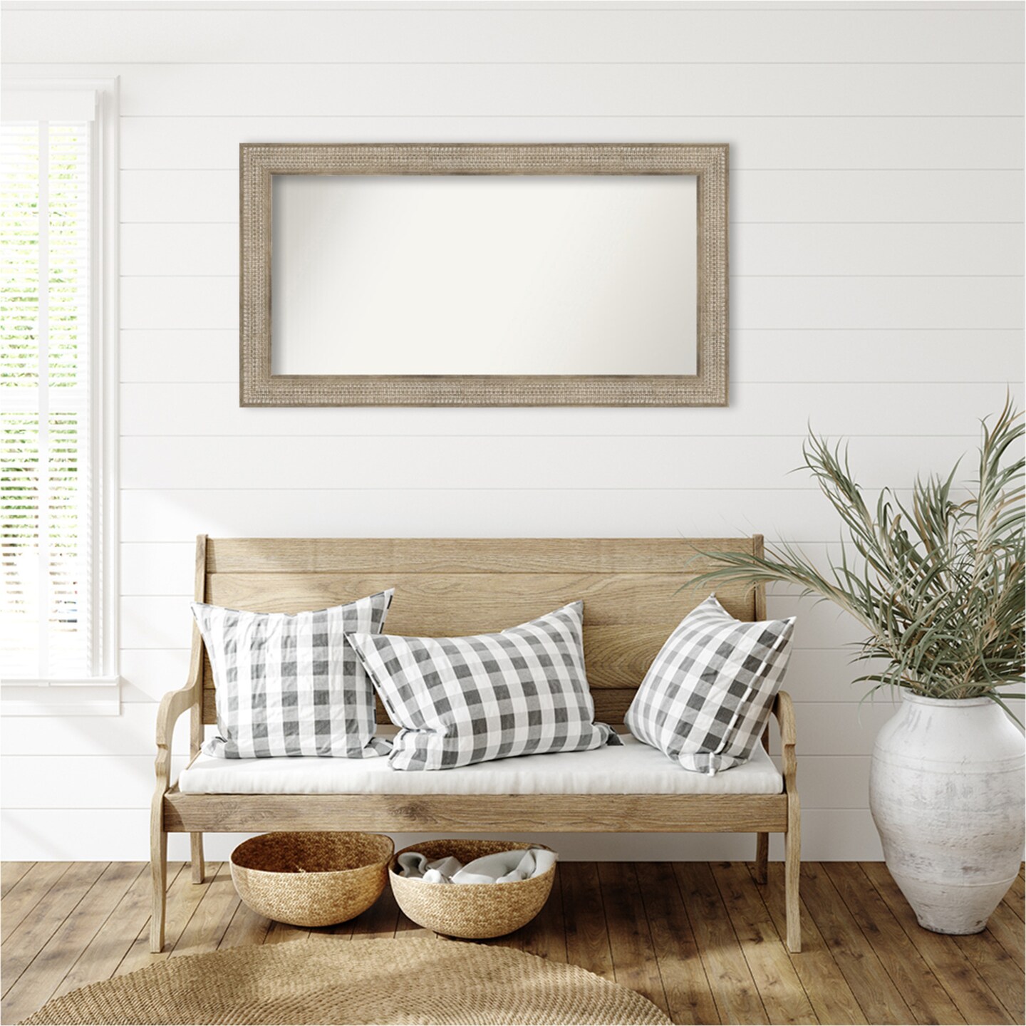 Trellis Silver Non-Beveled Custom Framed Bathroom Vanity Wall Mirror