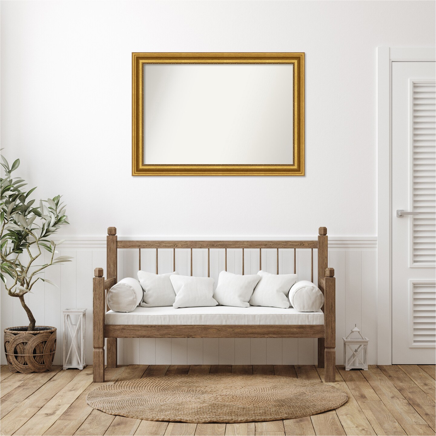Parlor Gold Non-Beveled Custom Framed Bathroom Vanity Wall Mirror