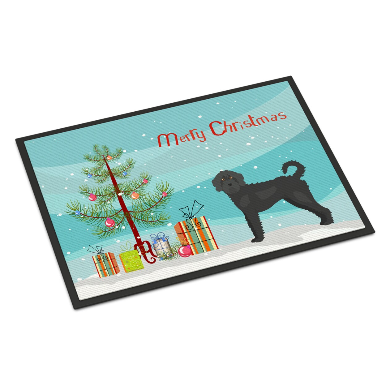 Caroline s Treasures CK3847MAT Black Labradoodle Christmas Tree Door Mat Indoor Rug or Outdoor Welcome Mat 18x27