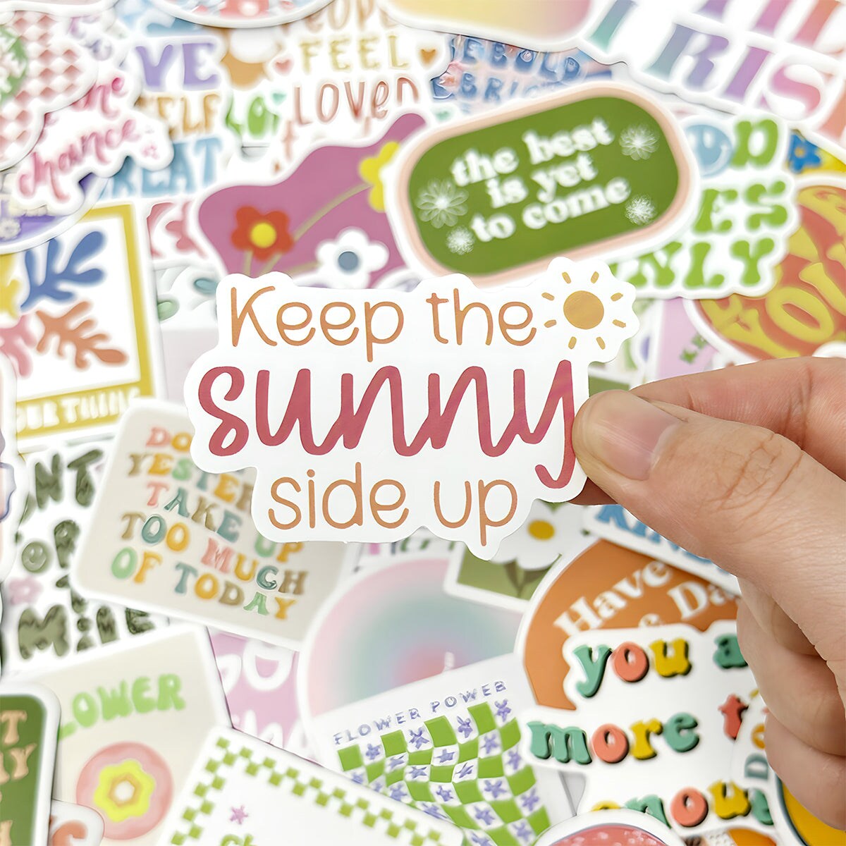 Wrapables Waterproof Vinyl Stickers for Water Bottles, Laptop, Phones, Skateboards, Decals for Teens, 100pcs