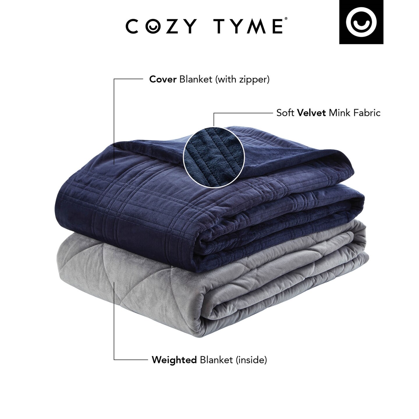 Ekon Weighted Blanket with Quilted Cover,48&#x22;x72&#x22;