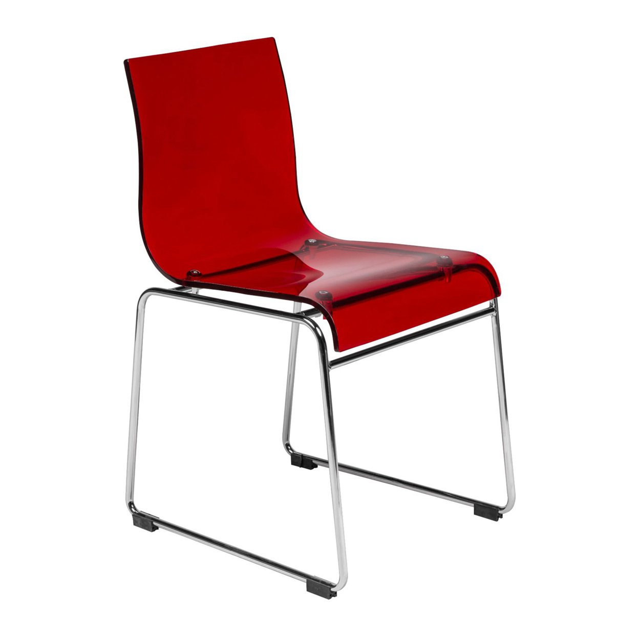 Leisuremod Lima Modern Acrylic Chair - Transparent Red