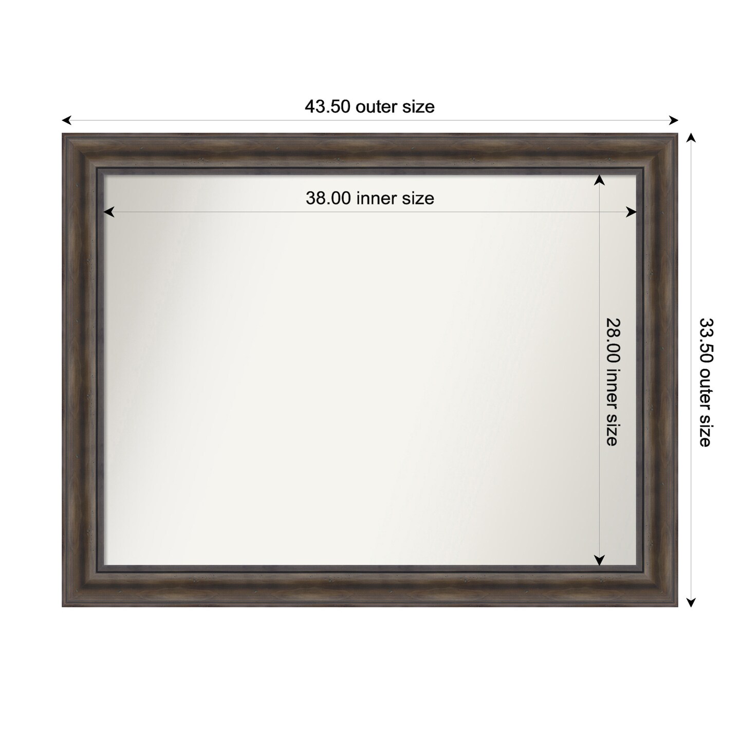 Rustic Pine Brown Non-Beveled Custom Framed Bathroom Vanity Wall Mirror