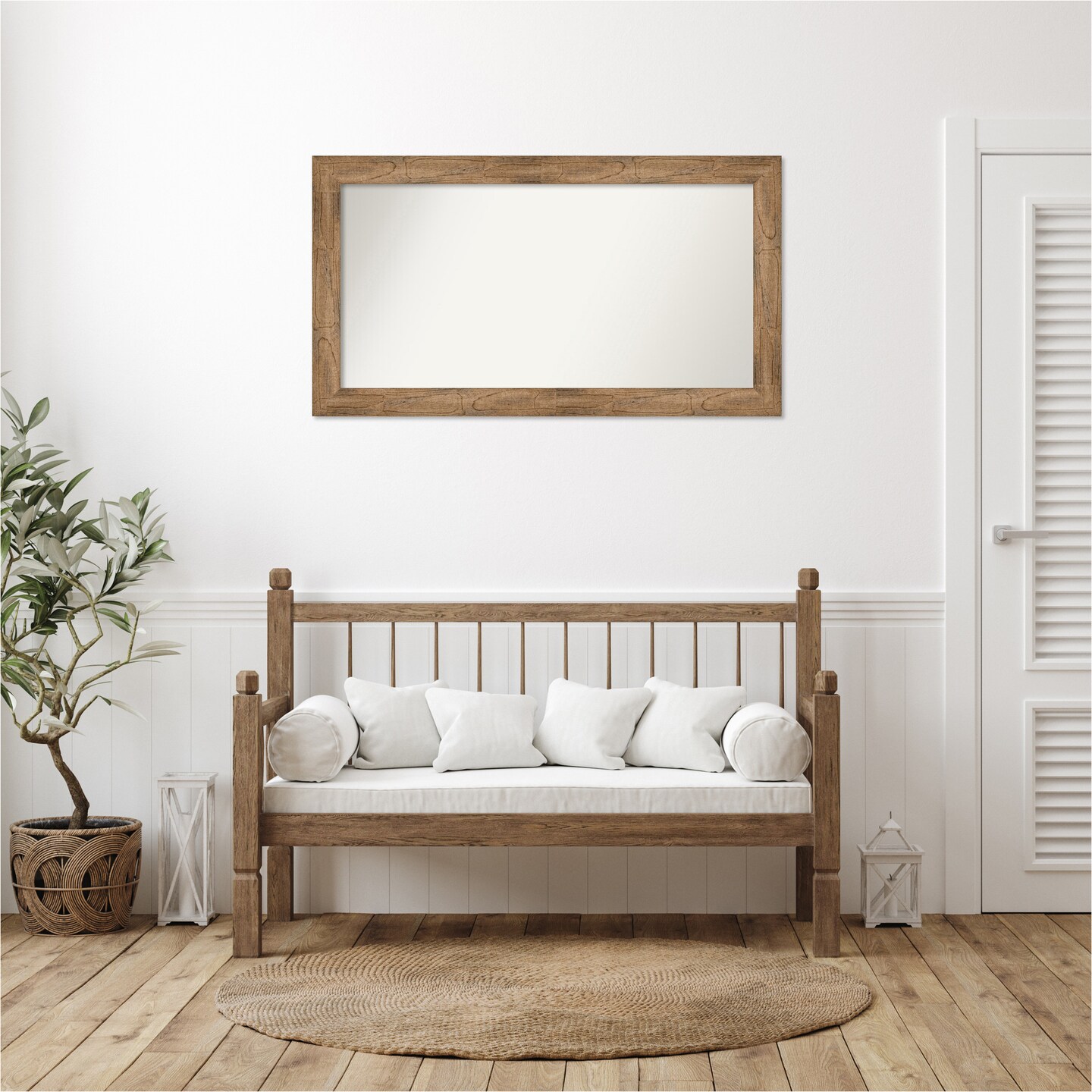 Owl Brown Non-Beveled Custom Framed Bathroom Vanity Wall Mirror